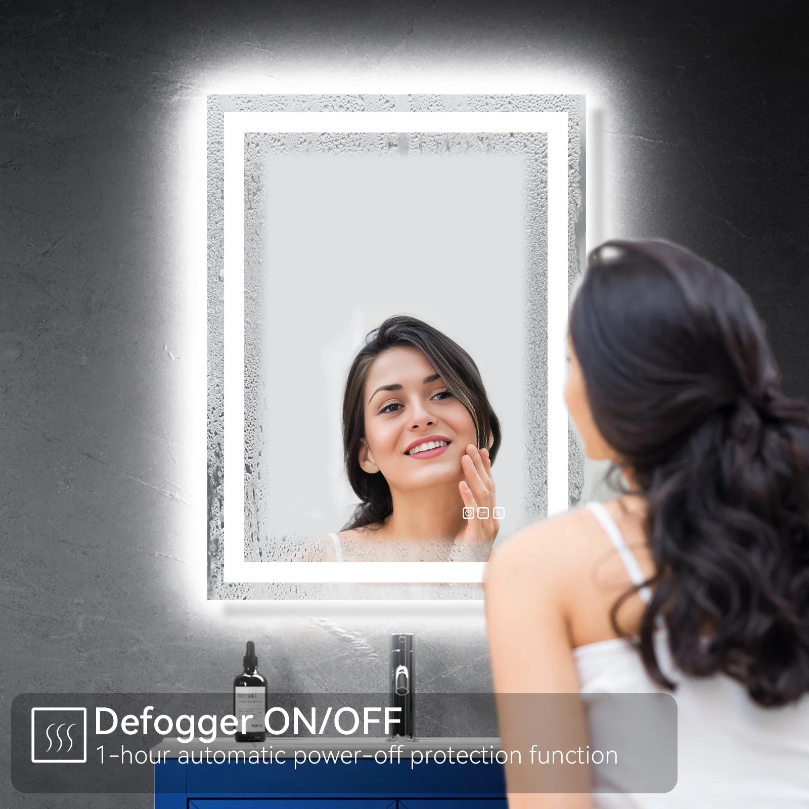 24” X 32” LED Bathroom Mirror with Lights, Wall Mounted Vanity Mirror with Front & Backlit, Anti-Fog, Dimmable Touch Control, Horizontal & Vertical Installation