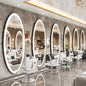 70" X 36" Large Wall Mounted Mirror with LED Lights, Oval Full Length LED Lighted Full Body Dressing Mirror for Bedroom, Salon, Brushed Aluminum Frame, Tempered Glass
