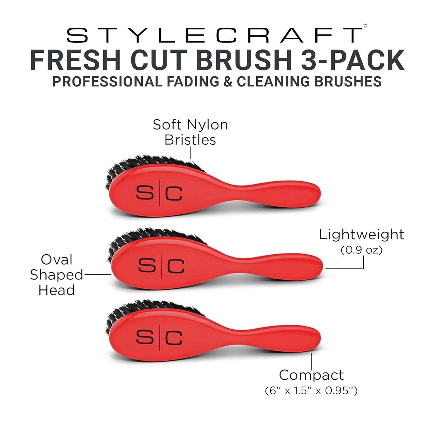 Professional Barber Patagonian Gentle Natural Bristle Fade Brush, Beard Brush, Cleaning Brush