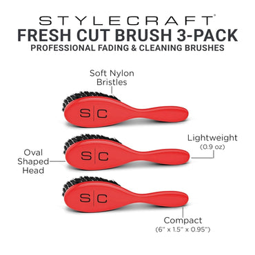 Professional Barber Patagonian Gentle Natural Bristle Fade Brush, Beard Brush, Cleaning Brush