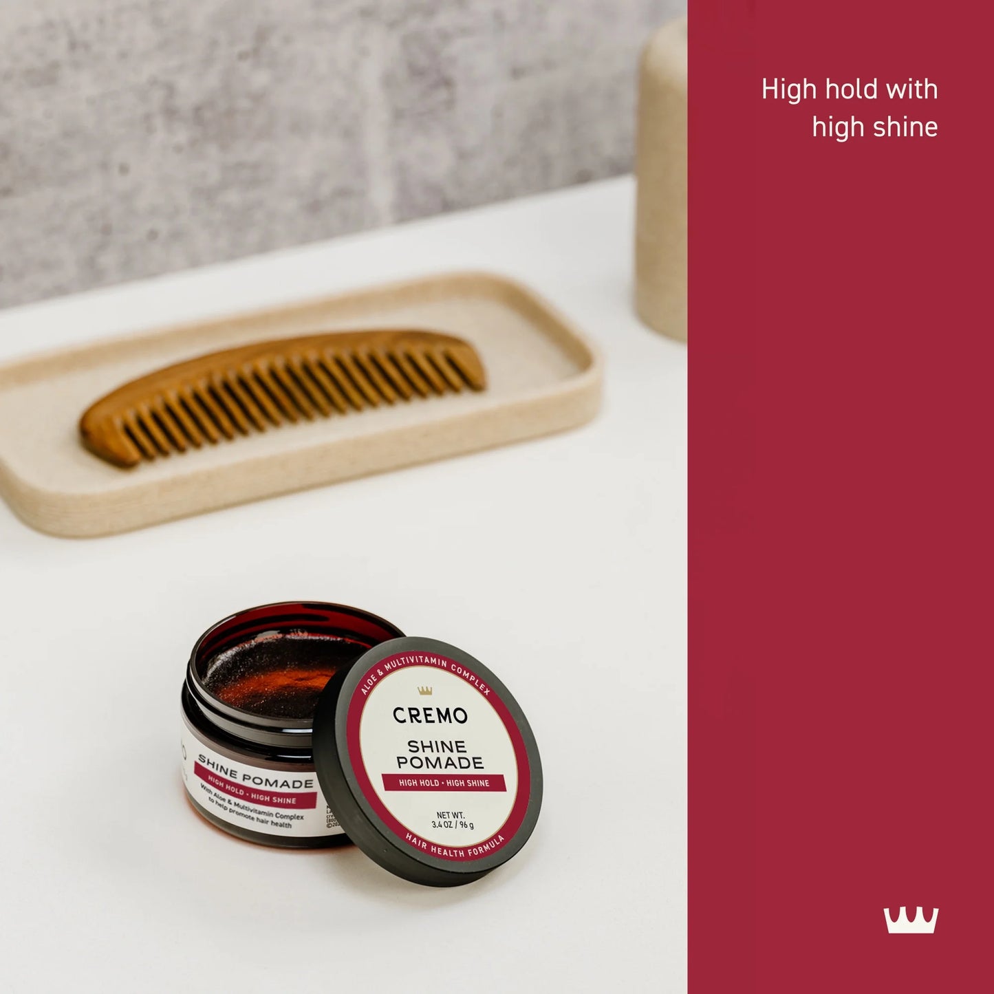 Barber Grade Hair Styling Shine Pomade for Men, High Hold, High Shine 3.4 Oz