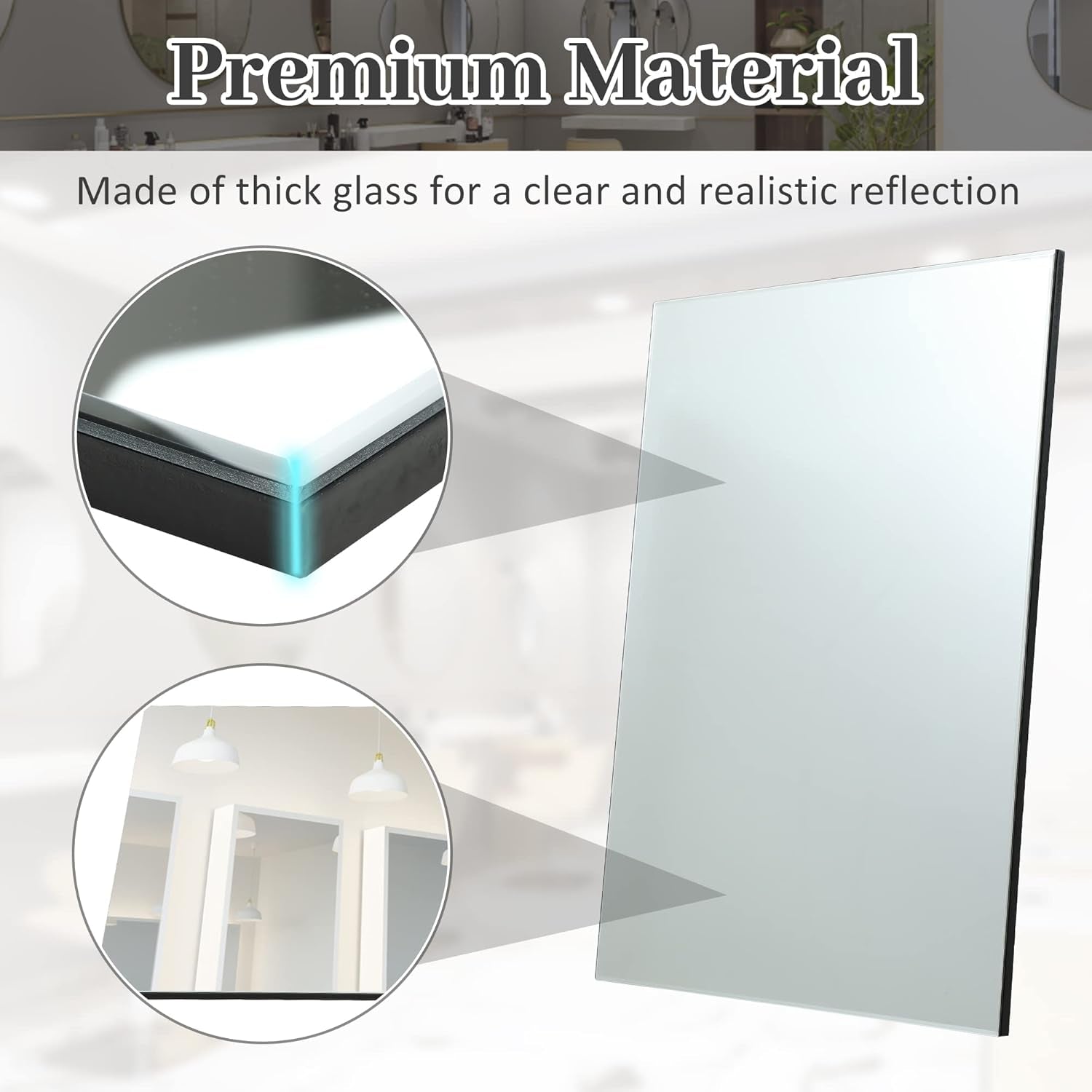 Wall Mount Salon Barber Mirror,Salon Equipment Mirror for Hair Stylist Bathroom Vanity Barbershop,Black(33" H X 26" W)