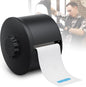 Neck Strip Dispenser, Black Barber Neck Strip Holder Dispenser with 4PCS Adhesive Pads for Wall Mounting Hanging Up, Neck Strip Paper Roll Dispenser Neck Strip Container for Hair Salon & Barber Shop