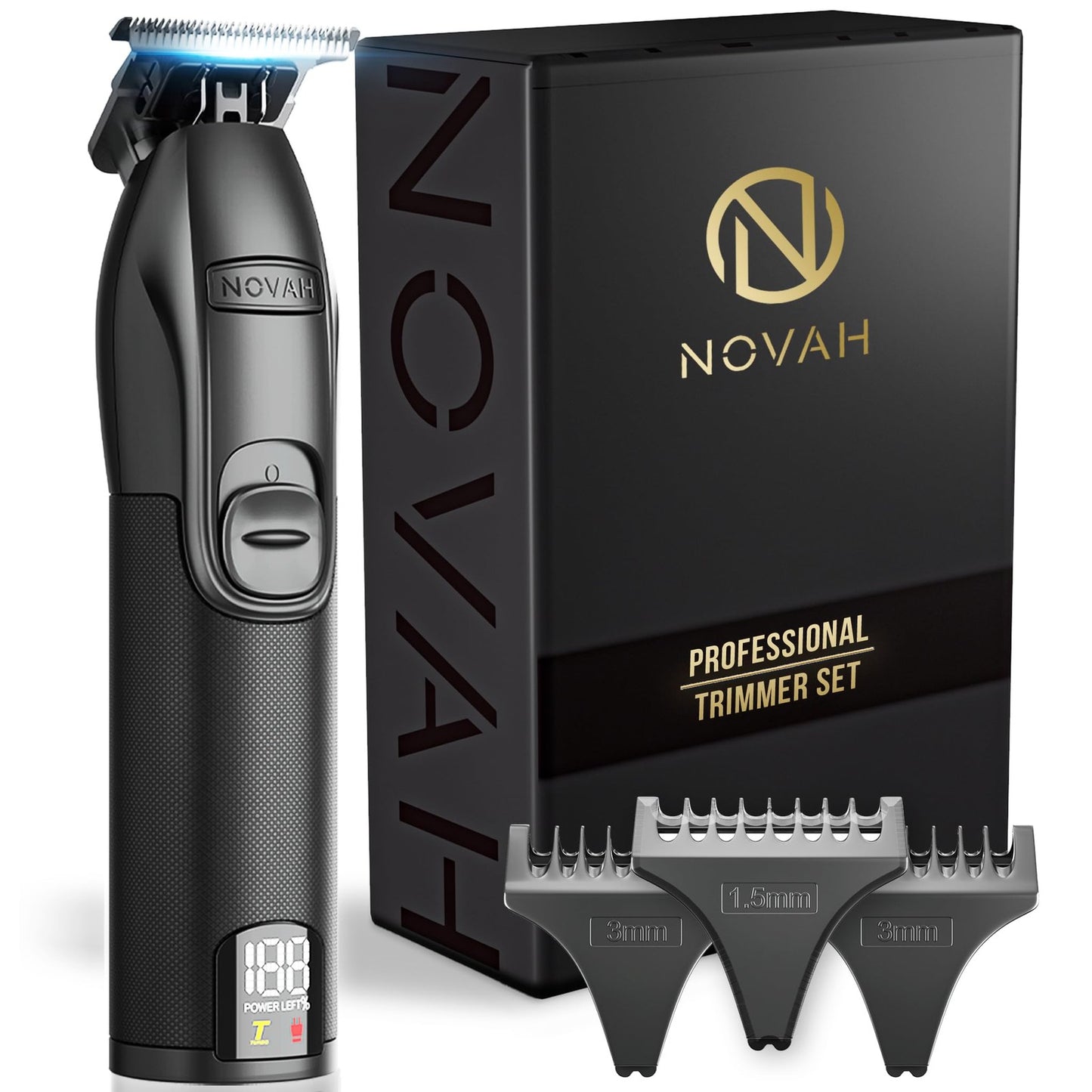 NOVAH Grooming Professional Hair Trimmer for Men, Barber Trimmer Cordless T T