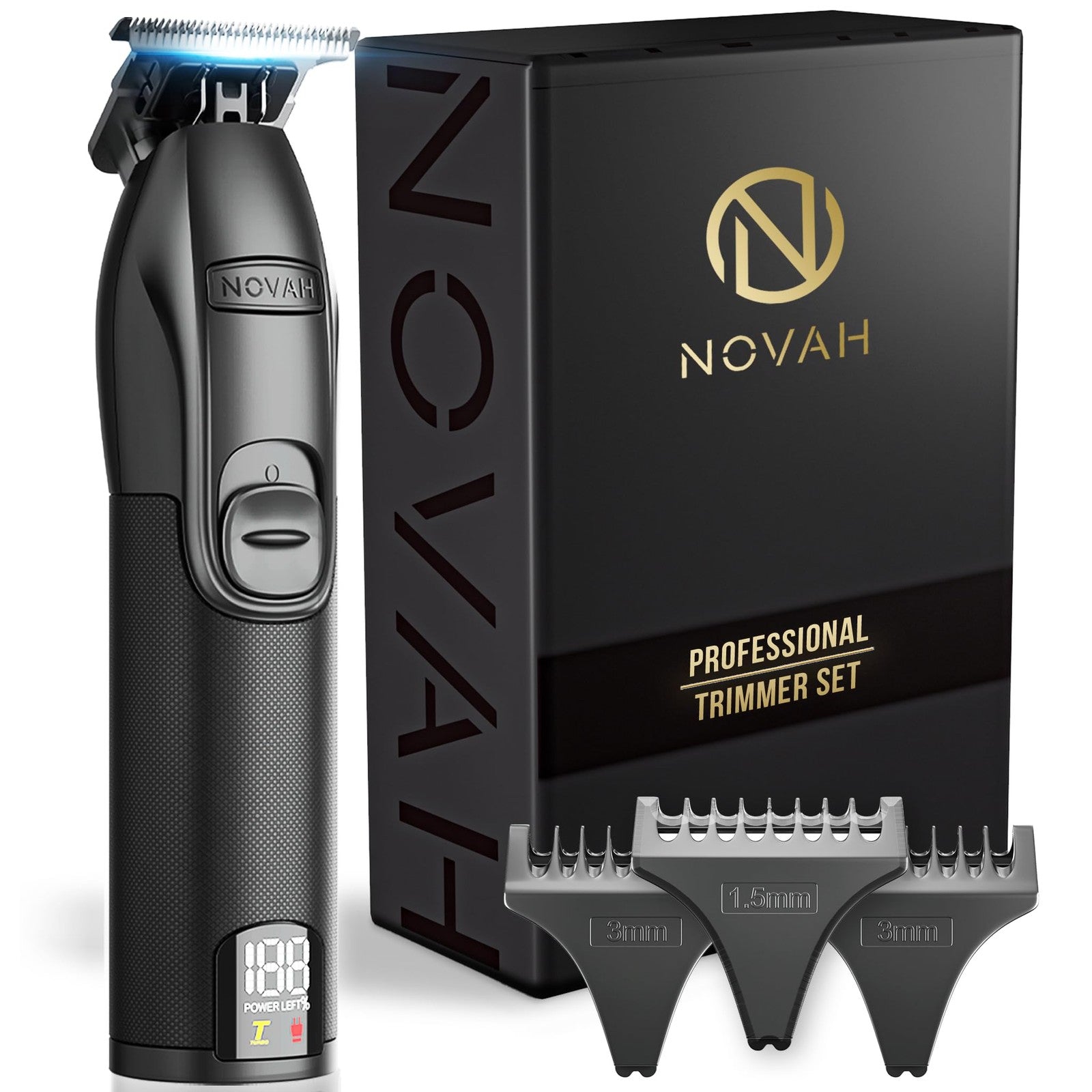NOVAH Grooming Professional Hair Trimmer for Men, Barber Trimmer Cordless T T