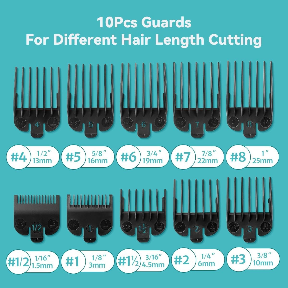 Clipper Guards Replacement Set Fits for Most Wahl Clippers and Babyliss FX870