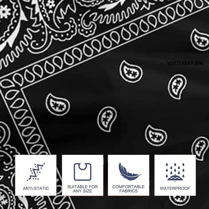 Barber Cape for Men Hair Cutting,Black Paisley Cool Cape Designer,Professional Barber Supply Capes