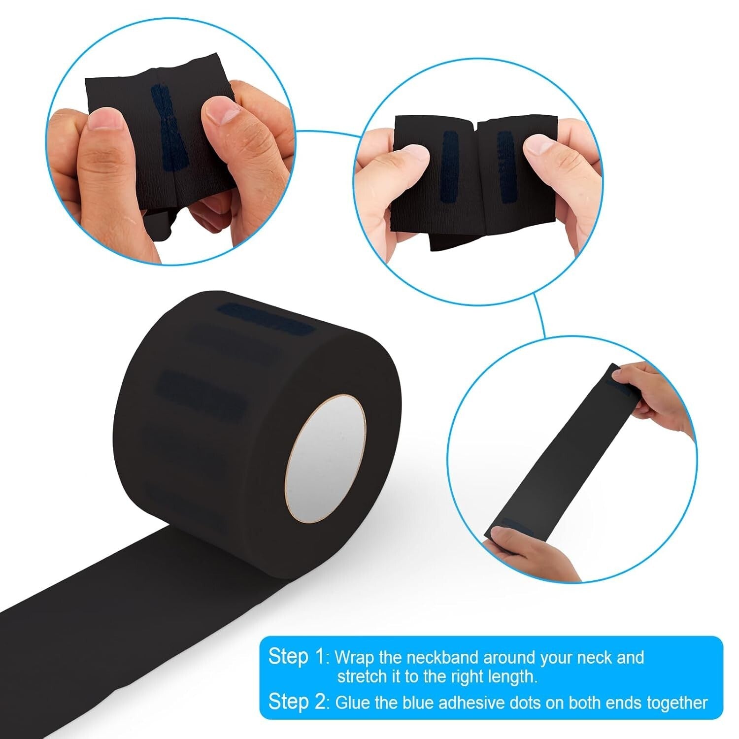 500 Pack Barber Neck Strips Neckbands Paper Roll, Barbershop Supplies, 2.5X11"