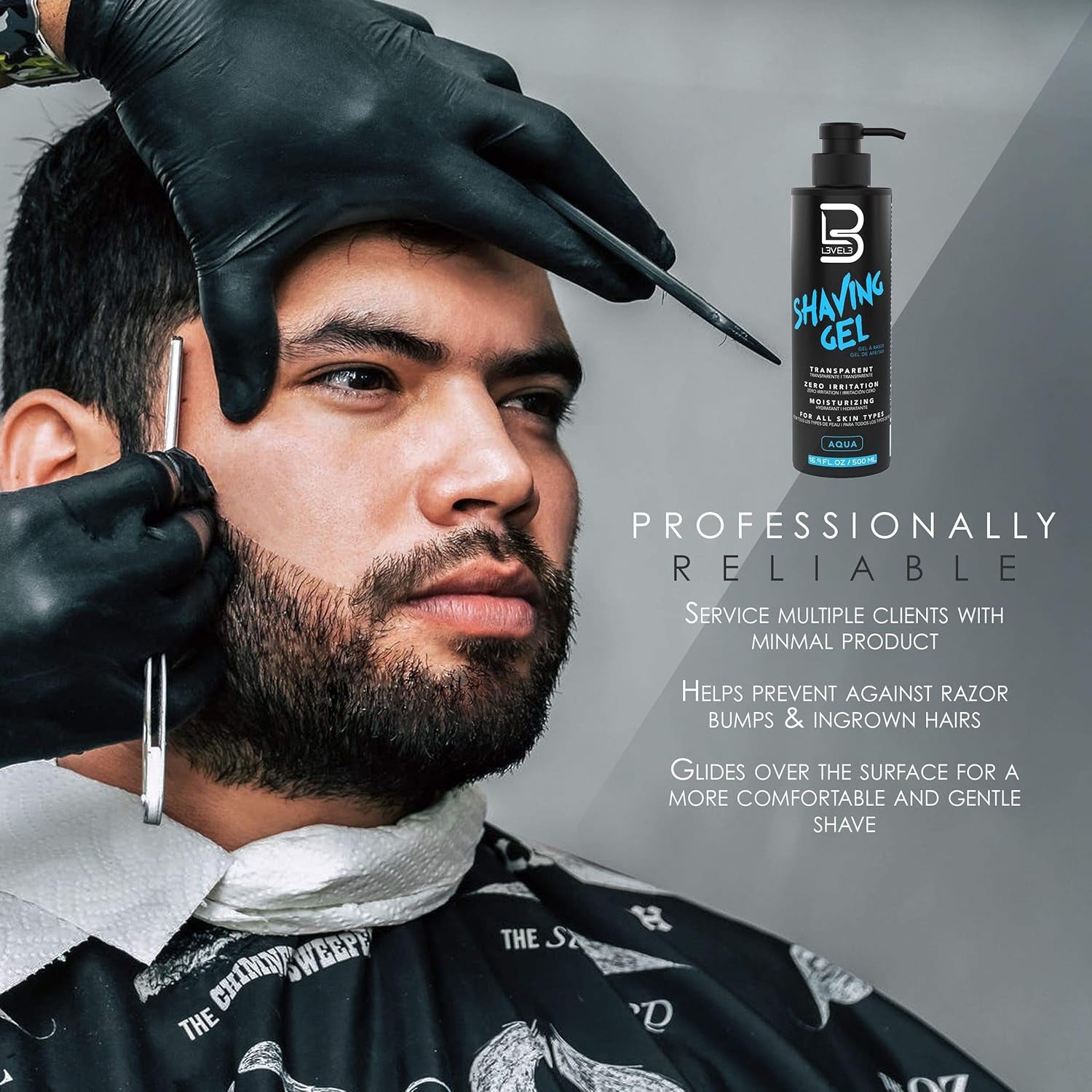 Shaving Gel - Straight Razor Shave Gel - Non-Irritating - Refreshing Smell - No Hot Towel Necessary - Level Three Razor Gel (Aqua)