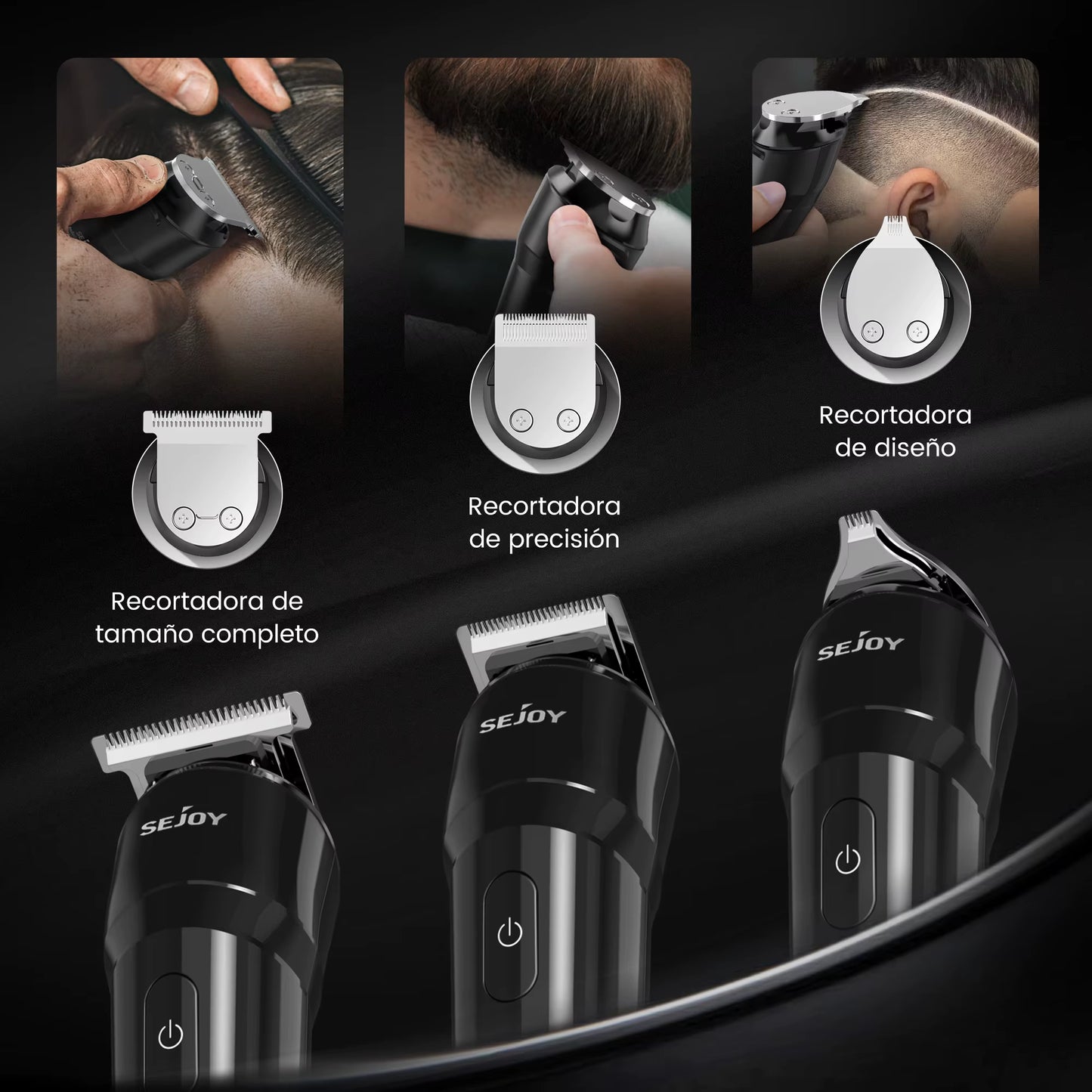 Men'S Electric Hair Clipper USB Rechargeable Carving Clipper Cordless Hair Trimmer Hair Cutting Machine 4 Pcs Limit Combs