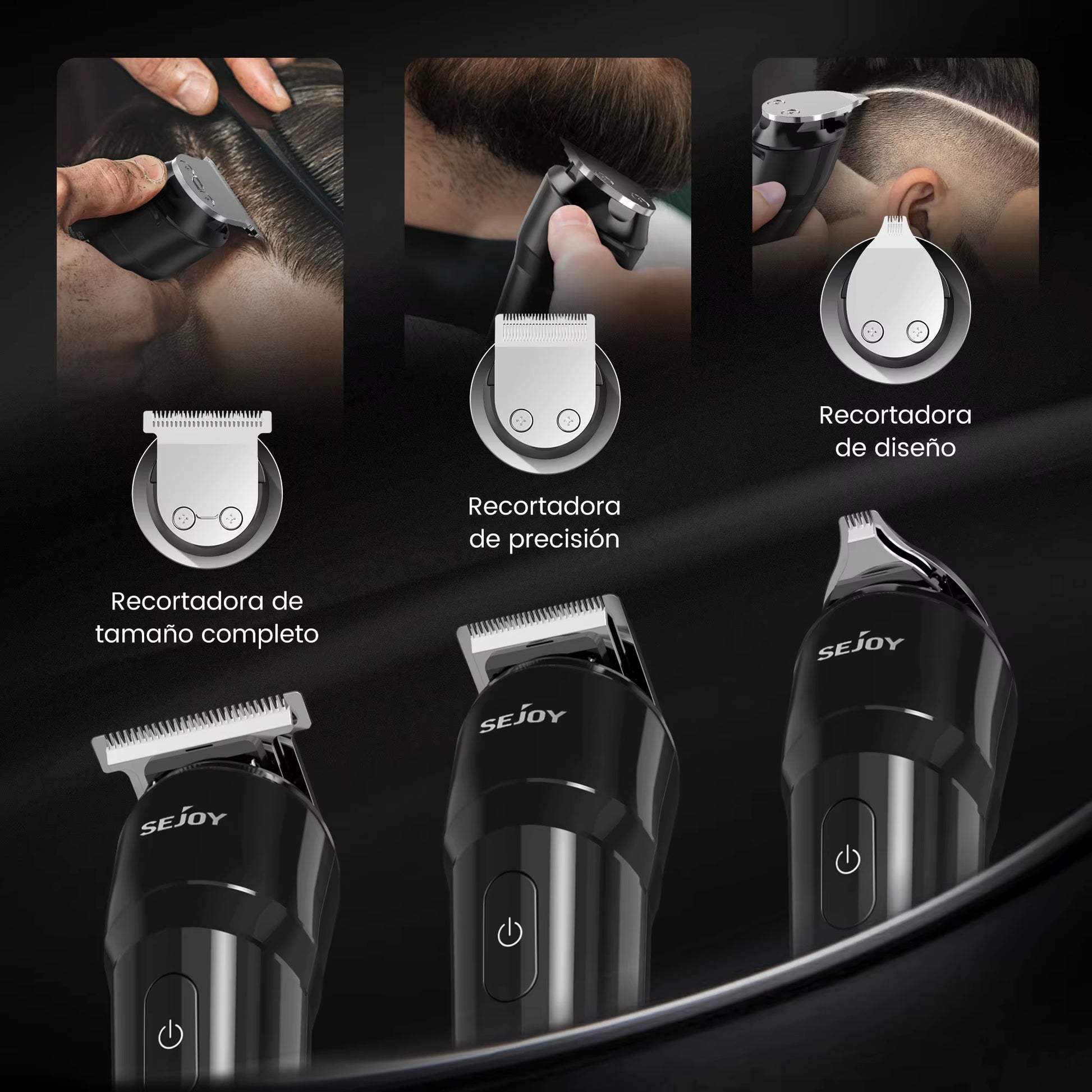 Men'S Electric Hair Clipper USB Rechargeable Carving Clipper Cordless Hair Trimmer Hair Cutting Machine 4 Pcs Limit Combs