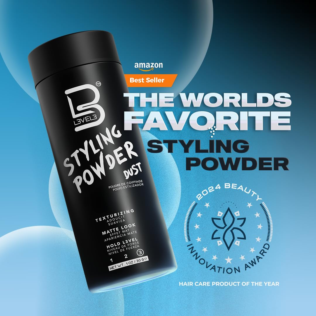 Level 3 Styling Powder - Natural Look Mens Powder - Easy to Apply with No Oil or Greasy Residue (Small - 30 Grams)