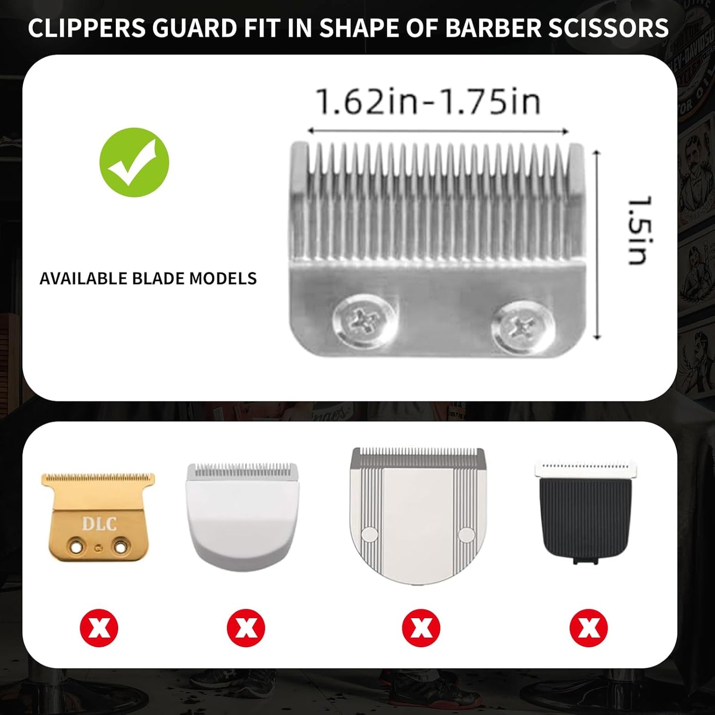 10-Piece Clipper Guard Set, Black Professional Clipper Guard Set Compatible with Most Wahl Clippers (1.5-25Mm), Premium Close Cut to 1-Inch,Black