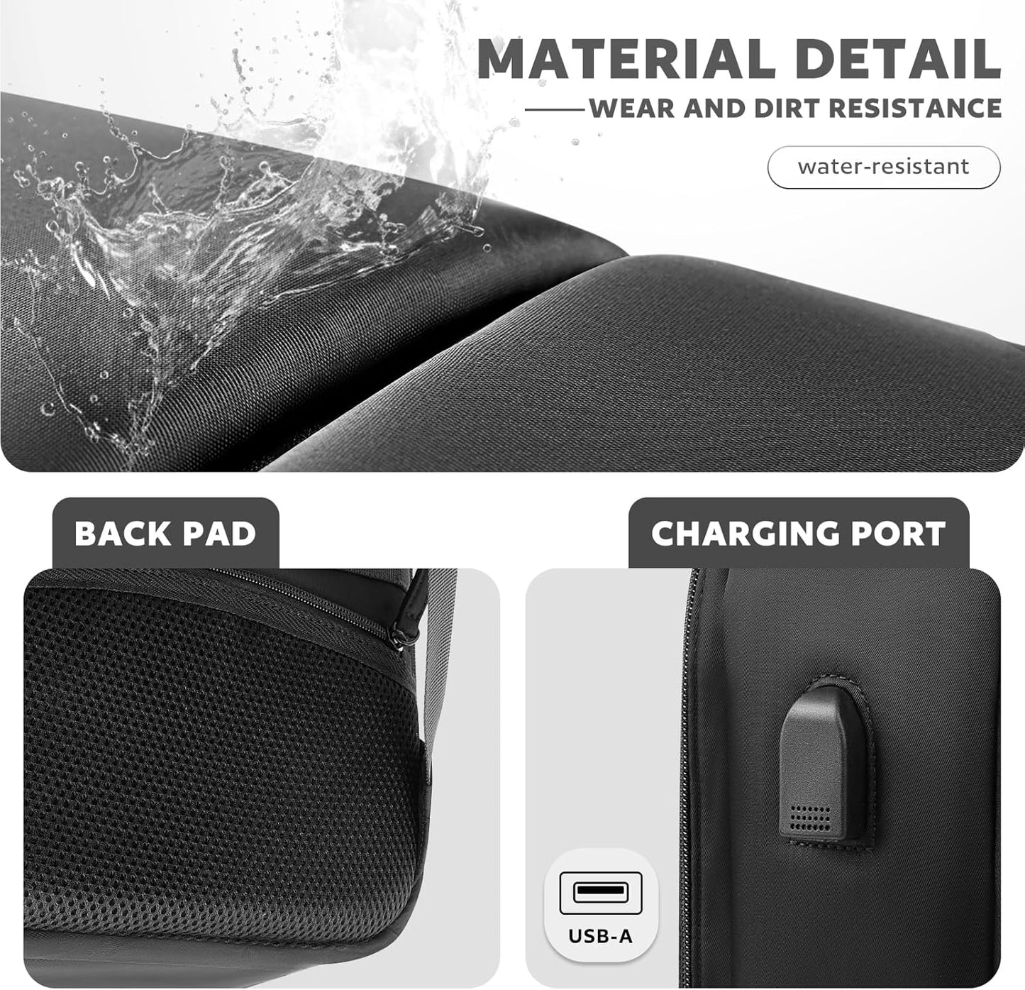 Barber Bag with Insulated Pocket, Portable Backpack for Clippers and Supplies, Travel Hairstylist Smart Bag with USB Charging Port, Water-Resistant, Black