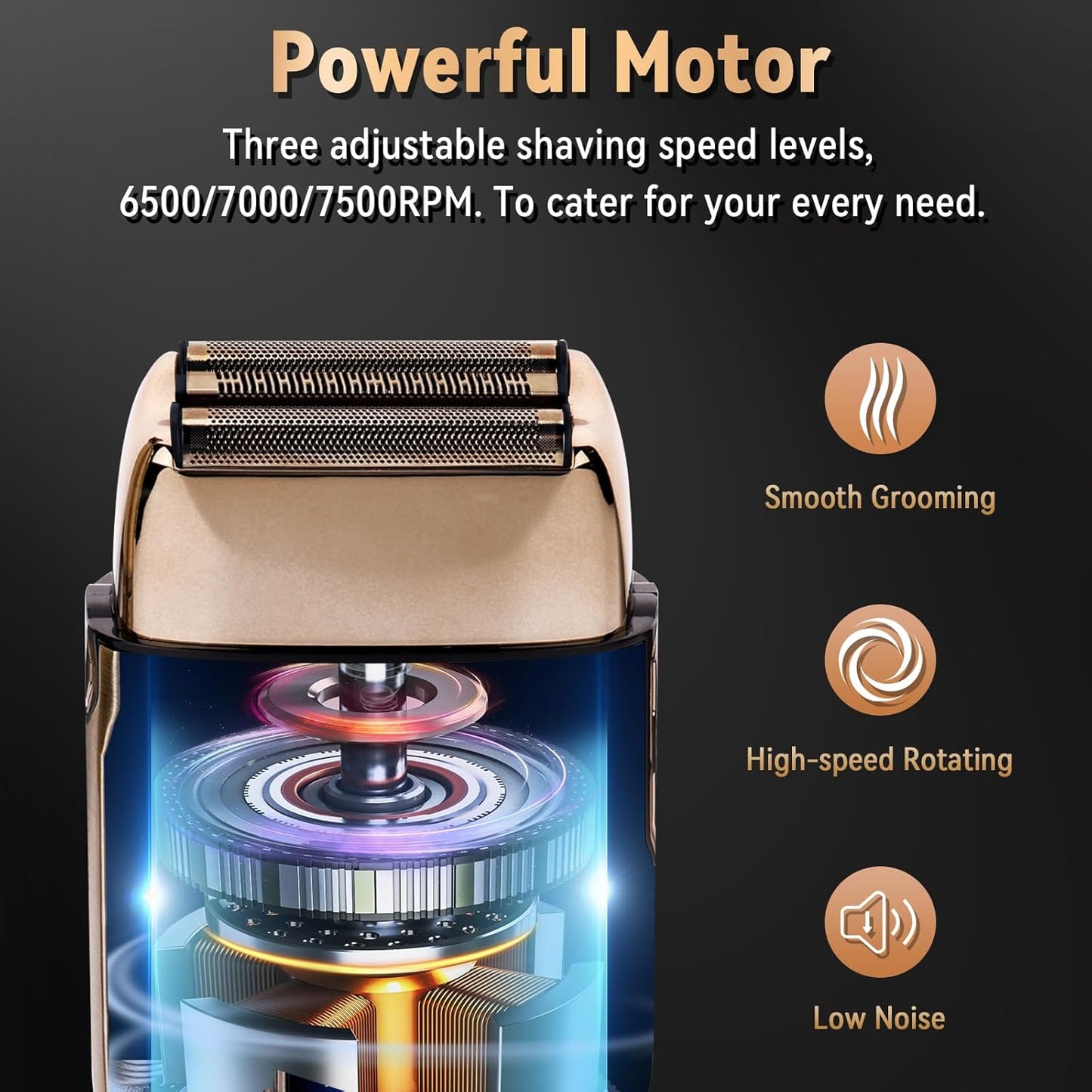 Close Shave Electric Foil Shavers for Men, 3-Speed Electric Razor, Bald Head Shavers, Face Shaving Beard Trimmer with LCD Display, Gifts for Men