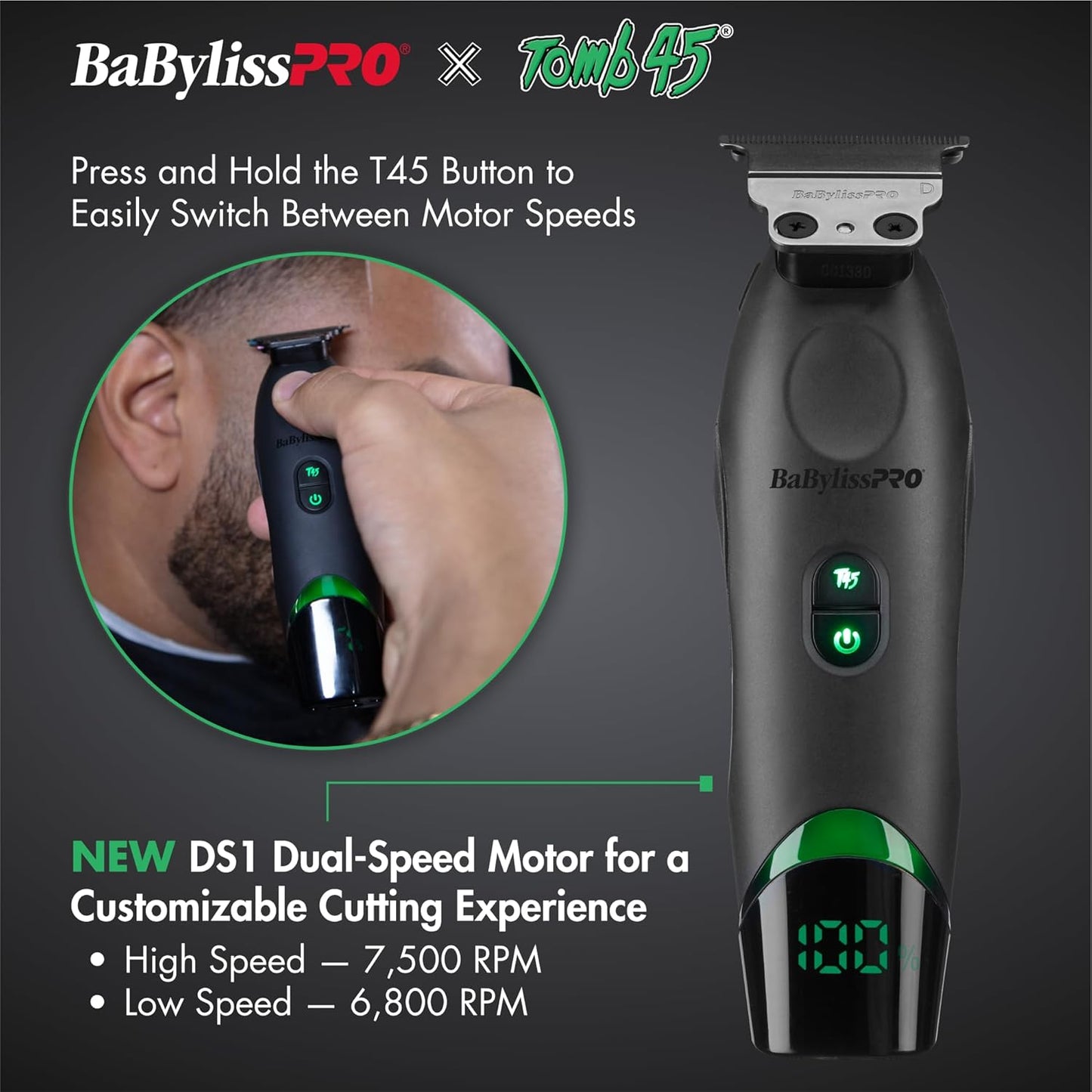 X Tomb45 Wireless-Charging Hair Trimmer for Men