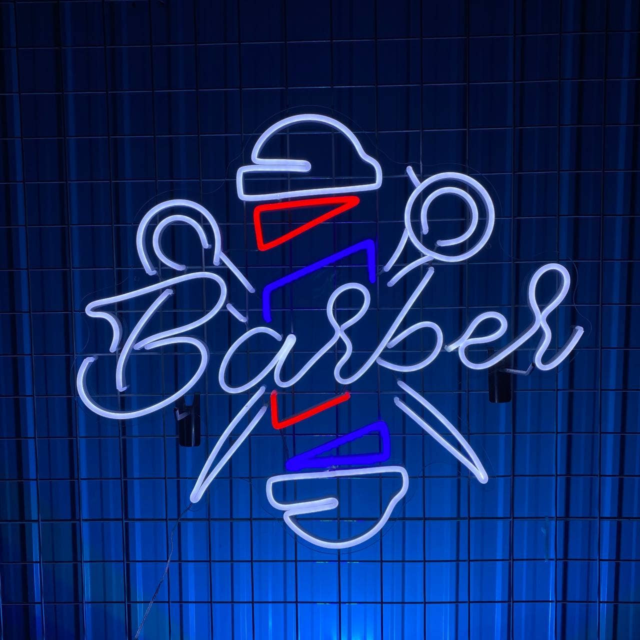 Barber Shop Neon Sign, Hair Salon Acrylic Sign, Barber Sign