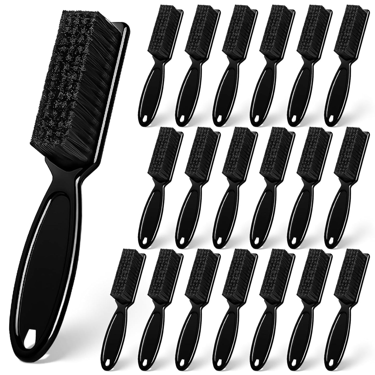 Barber Clipper Cleaning Brushes, 20 Pcs Plastic Handle Nylon Bristles, Multifunctional Cleaning Supplies for Hair Salon, Home and Travel Use (Black)