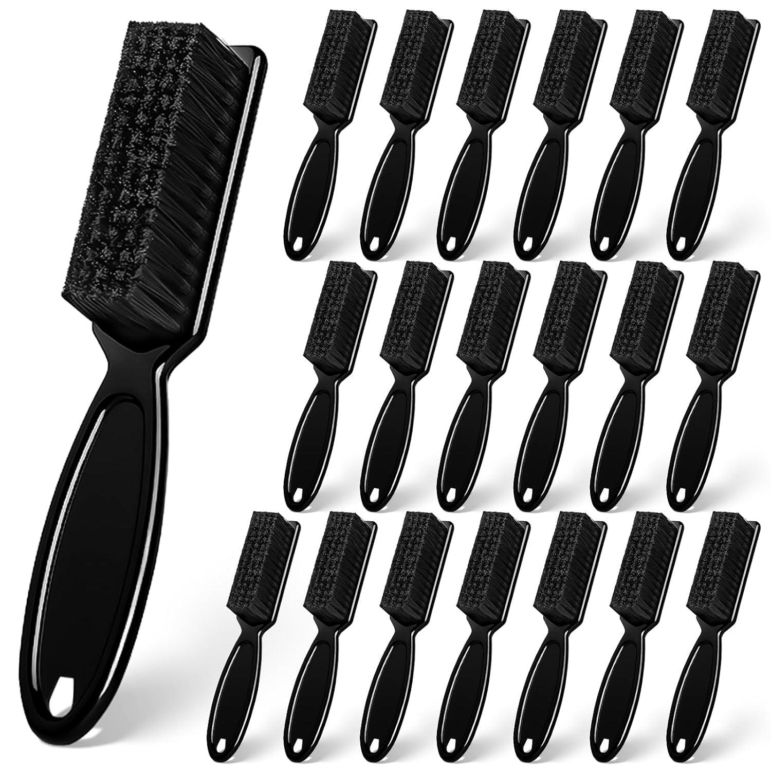Barber Clipper Cleaning Brushes, 20 Pcs Plastic Handle Nylon Bristles, Multifunctional Cleaning Supplies for Hair Salon, Home and Travel Use (Black)