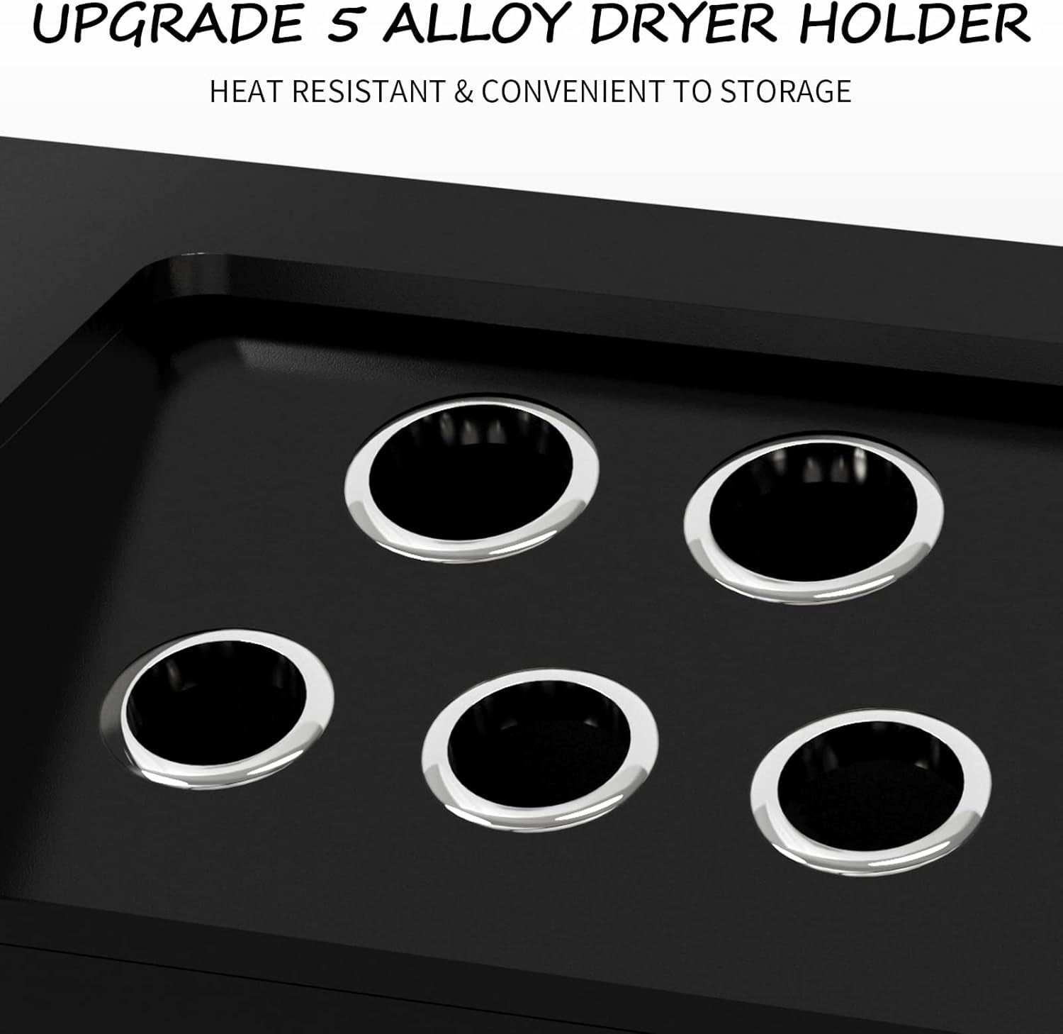 Salon Storage Cabinet with Lock, Beauty Barber Salon Styling Station Organizer Equipment,Hair Stylist Station with 5 Hair Dryer Holders,Two Drawers,One Cabinet