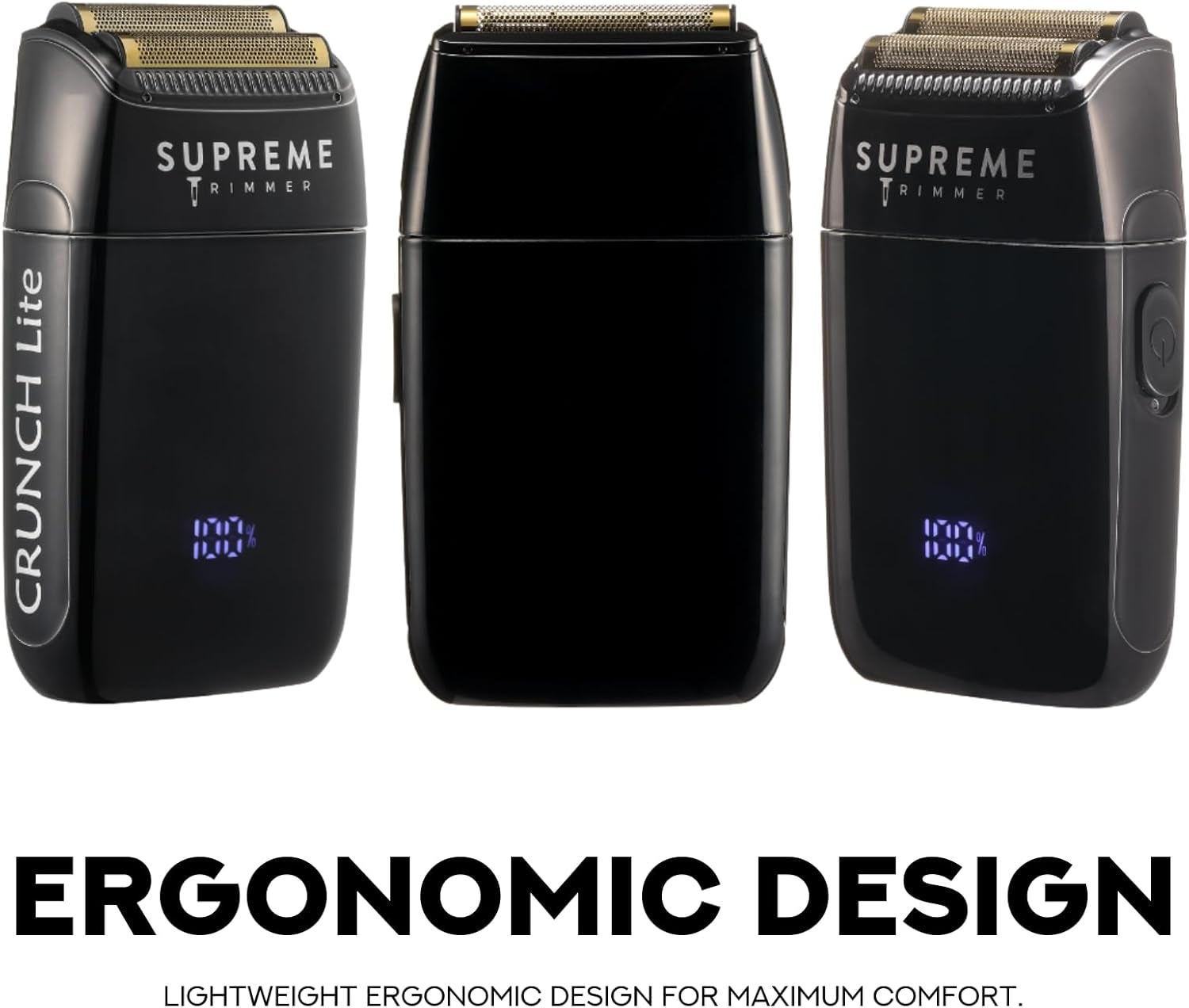 Crunch Lite STF600 | Professional Double Foil Shaver for Men | Cordless & Corded, 60 Min Runtime, Hidden LED Display | Barber Face & Head Finishing Razor