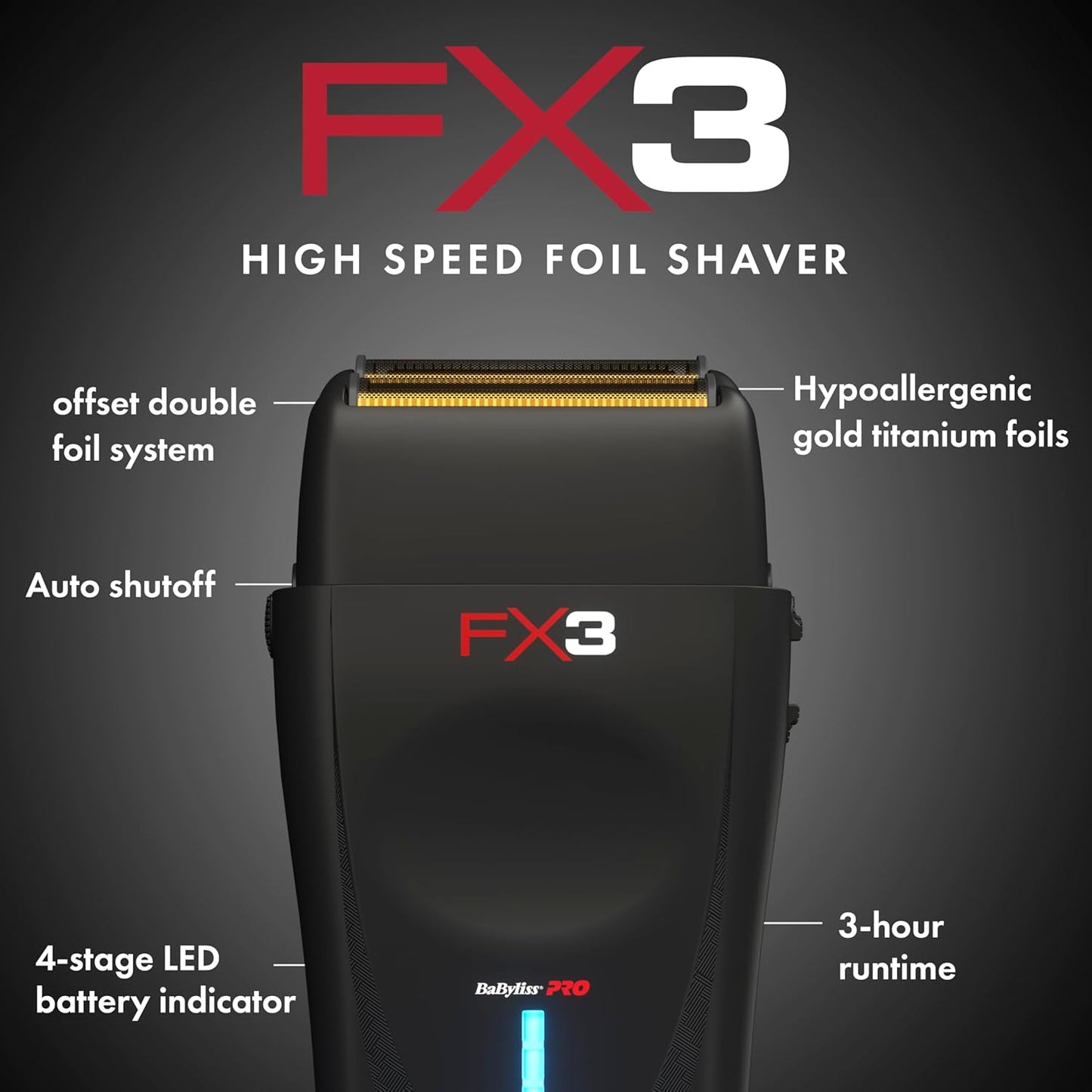 Barberology Double Foil Shaver FXX3SB FX3 Professional High-Speed Electric Shaver