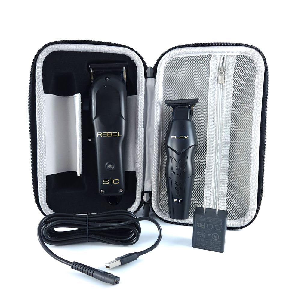 Flex Trimmer and Rebel Clipper Super Set with Tight Guards, Accessories and Travel Case