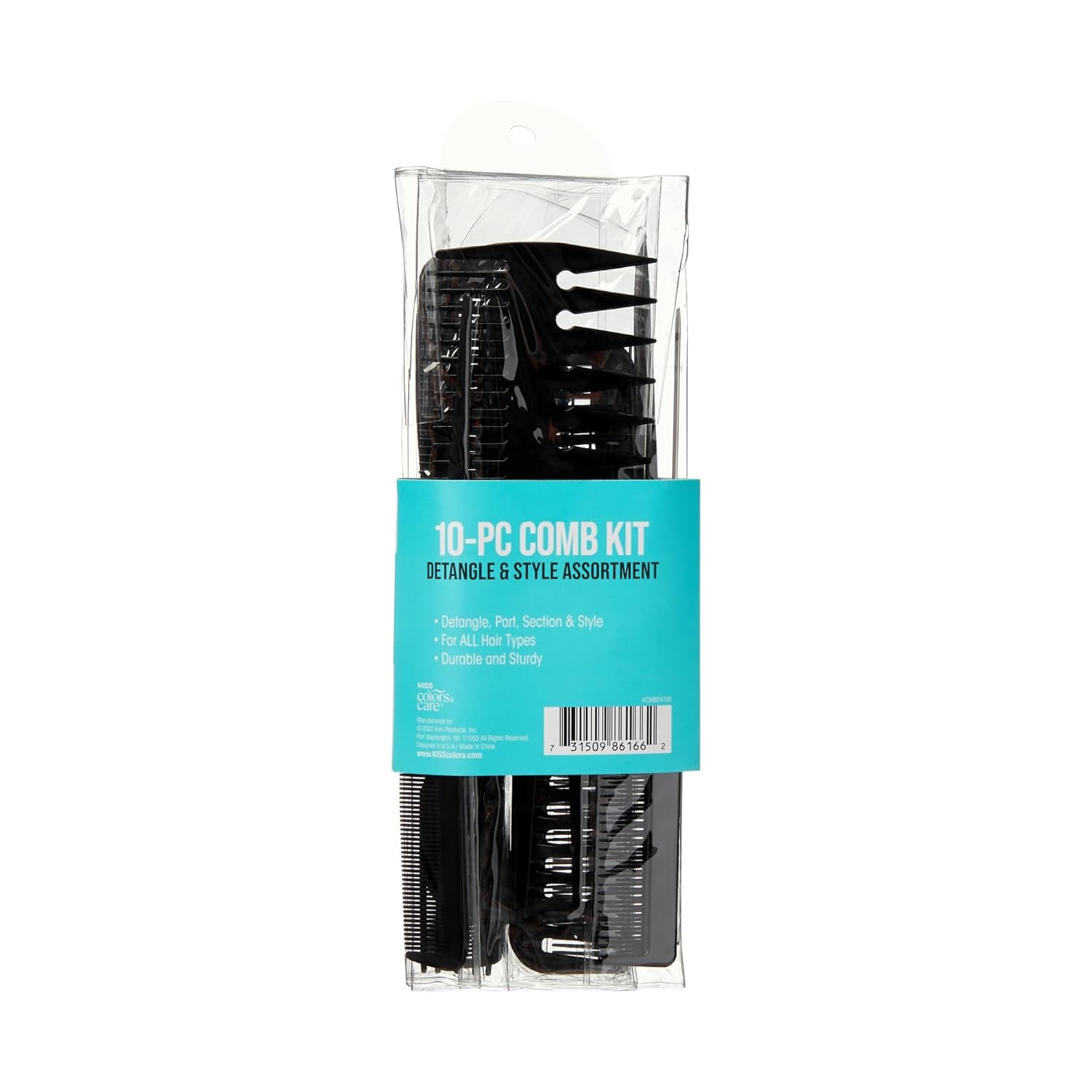 KISS Professional 10-Pc Comb Set-Detangle & Style Assortment