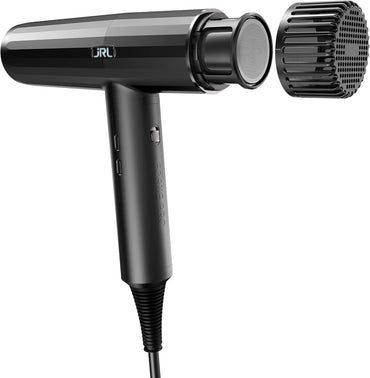 JRL Forte Pro Dryer - Professional Hair Blow Dryer with Diffuser W/Ionic Generator to Help Reduce Drying Time, Frizz and Static - Fast Hair Dryer W/ 3 Temperature Settings and Speed Settings (Black)