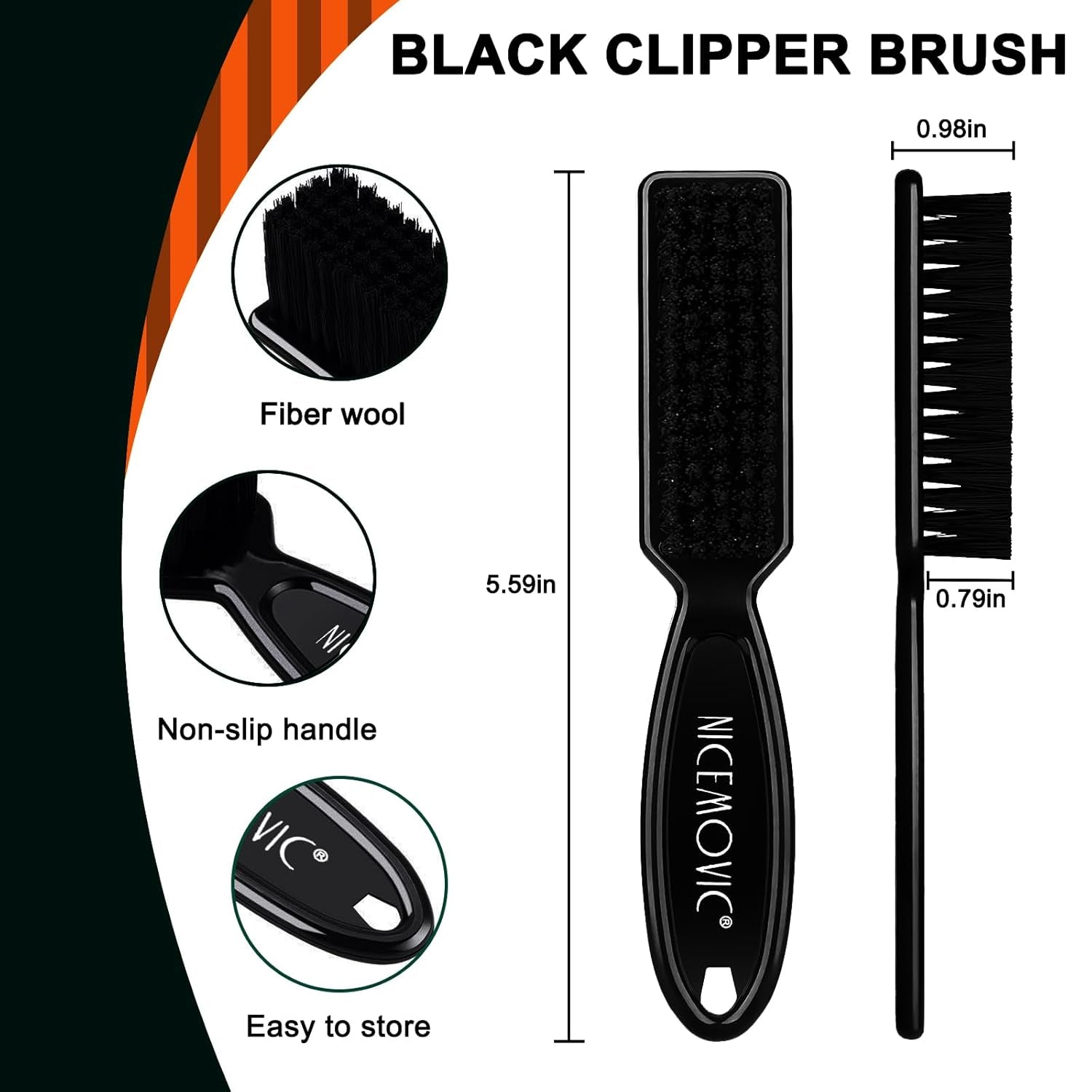 Barber Clipper Cleaning Brushes, 20 Pcs Plastic Handle Nylon Bristles, Multifunctional Cleaning Supplies for Hair Salon, Home and Travel Use (Black)