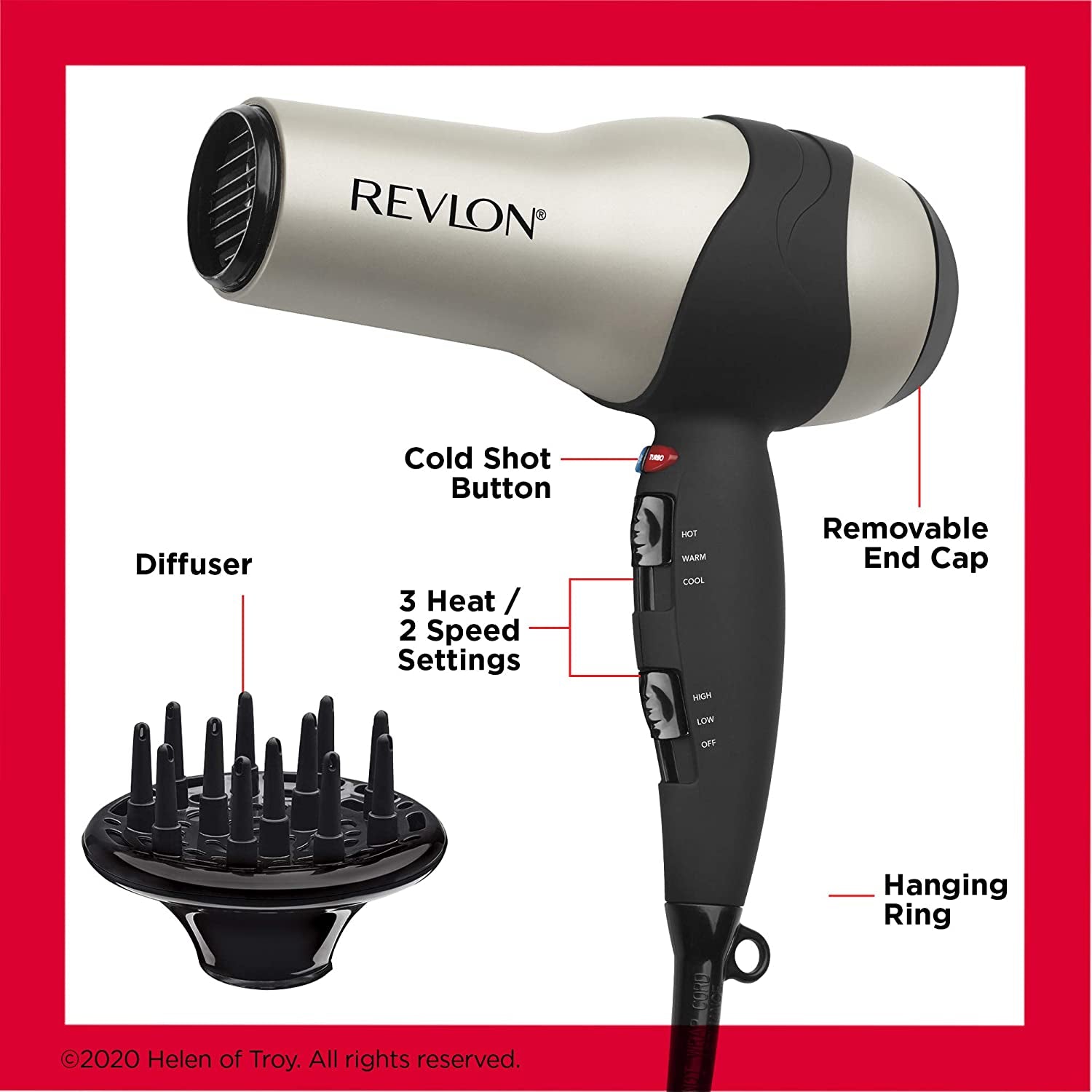 Turbo Hair Dryer | 1875 Watts of Maximum Shine, Fast Dry (Silver)