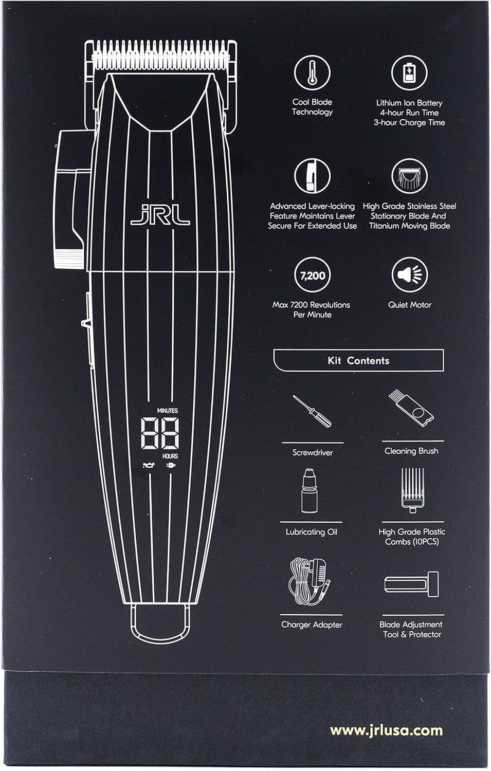 JRL Silver Freshfade 2020C Professional Barber Hair Clipper, No More Pull Smart-Clip™ Fade Control for Precise Head Hair Fades All Day,