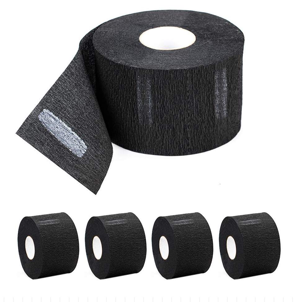 Fade District Pro Barber Neck Strips – 5 Roll Pack (500 Black Stretch Strips)
