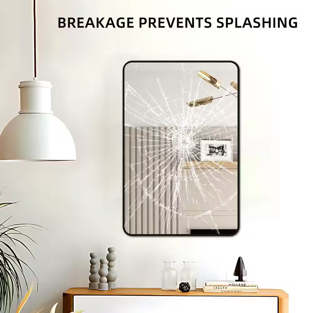 Ta. 22 In. W X 30 In. H Black Rectangle Framed Mirror
