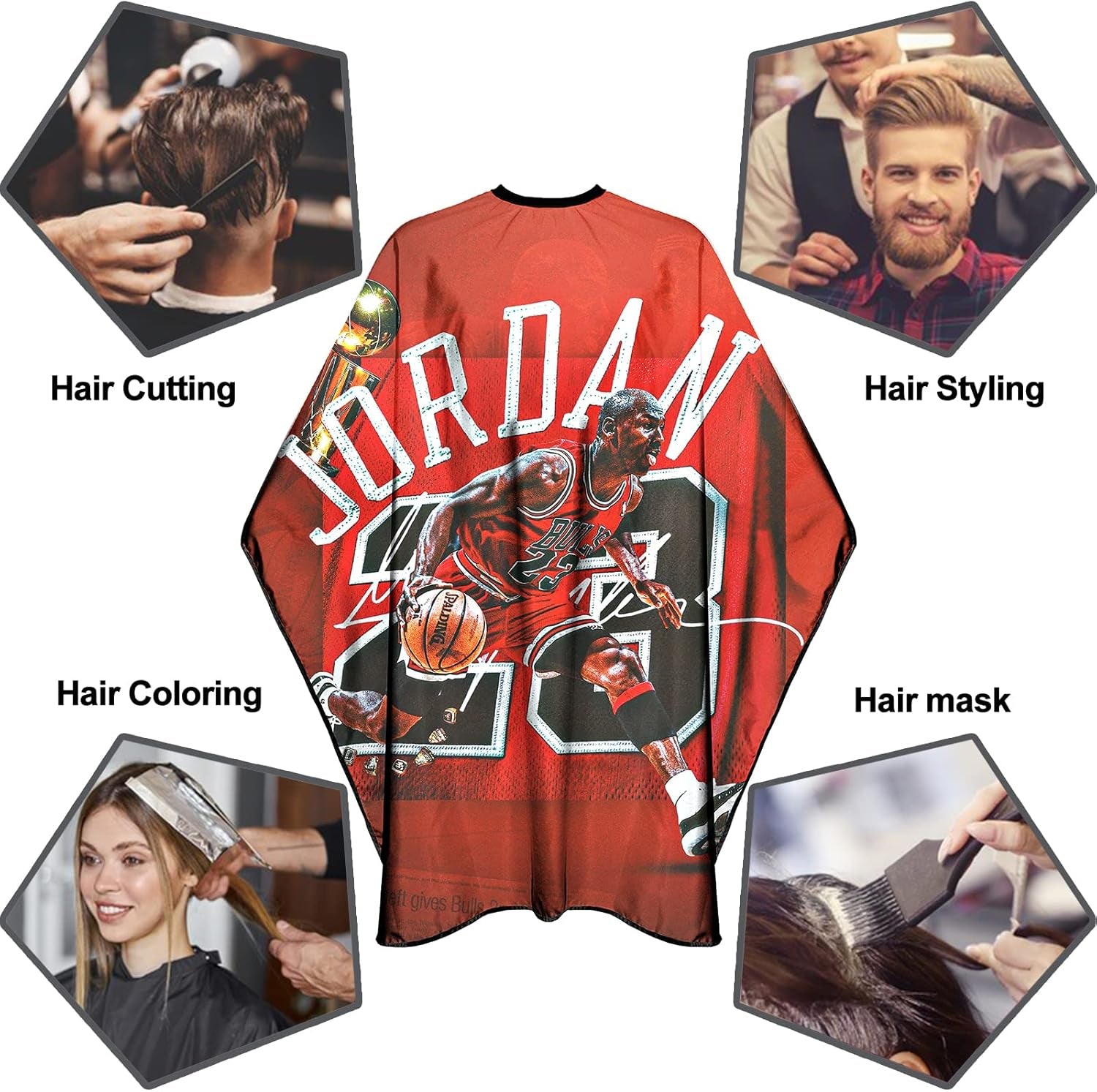 Barber Capes for Men Hair Cutting Salon Cape with Snaps Hairdresser Gown Stylist Cape- 63”× 56”