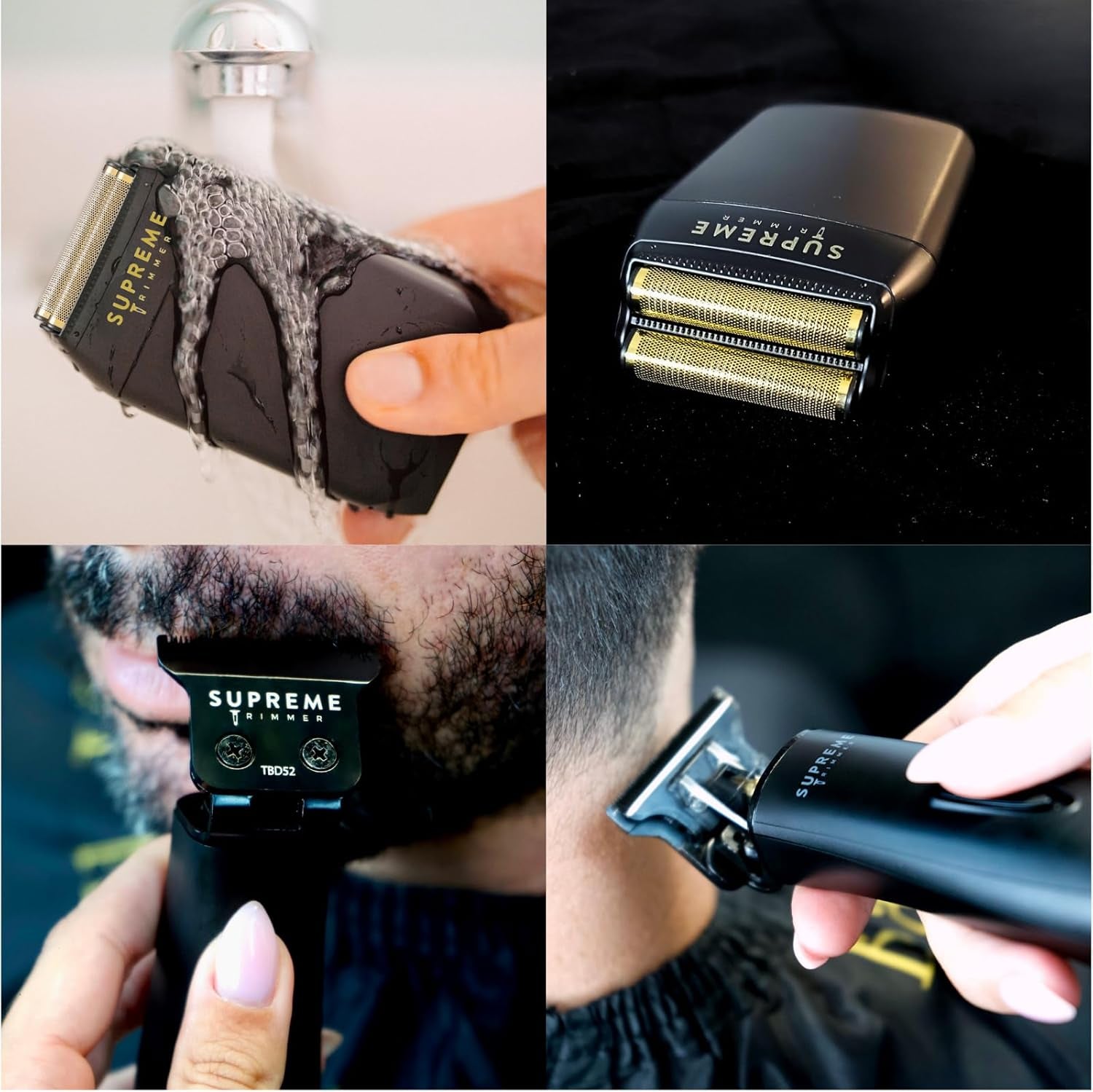 2-In-1 T-Shaper Trimmer & Crunch Foil Shaver | STF602 Electric Razor & ST5206 DLC Beard Trimmer Barber Haircut Kit | Black