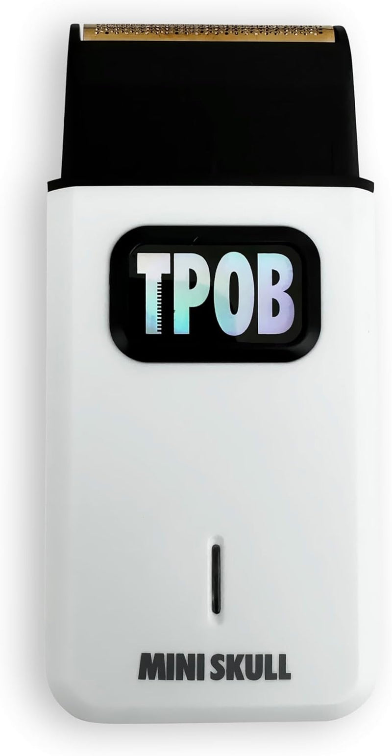 Mini Skull Single Shaver Compact Design That Can Fit in Your Pocket with a Turbo Charged Motor, Perfect for Both Professional and At-Home Use (White)