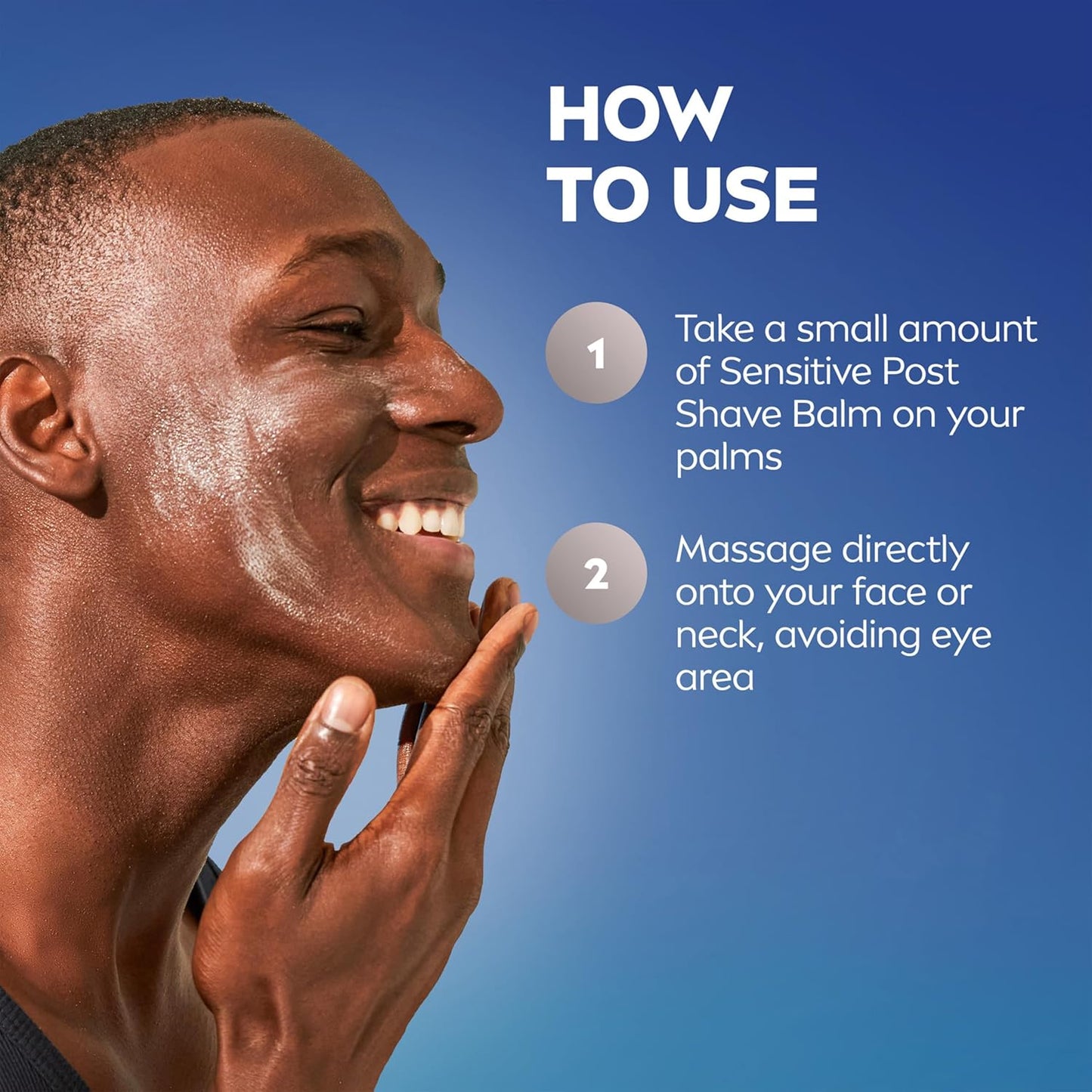 MEN Sensitive Post Shave Balm, with Vitaminpro Complex, Alcohol Free after Shave Balm for Men, 3.3 Fl Oz Bottle