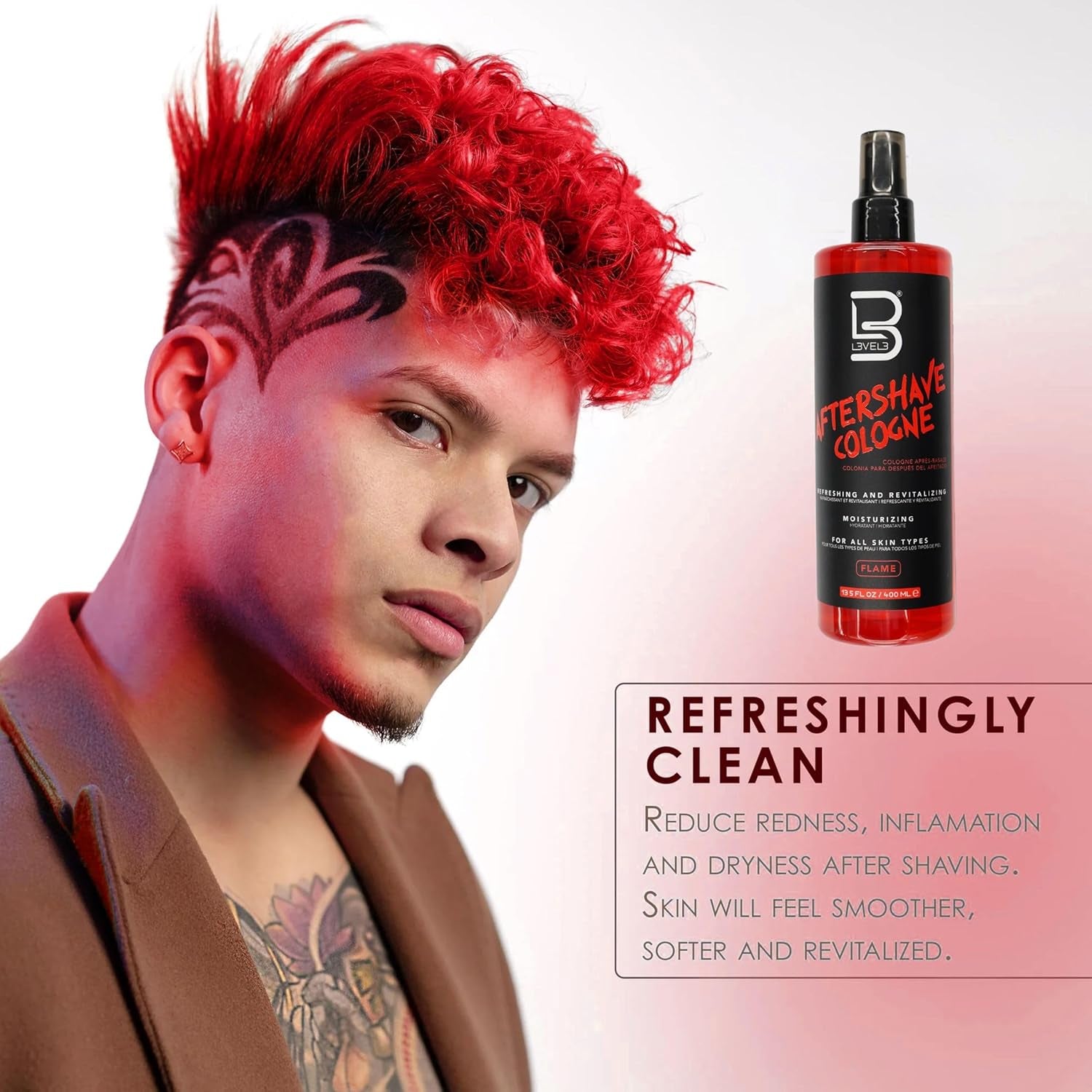 Level 3 after Shave Spray Cologne - Softens Skin - Refreshes and Relieves Face and Skin - Moisturizing Formula Level Three after Shaving