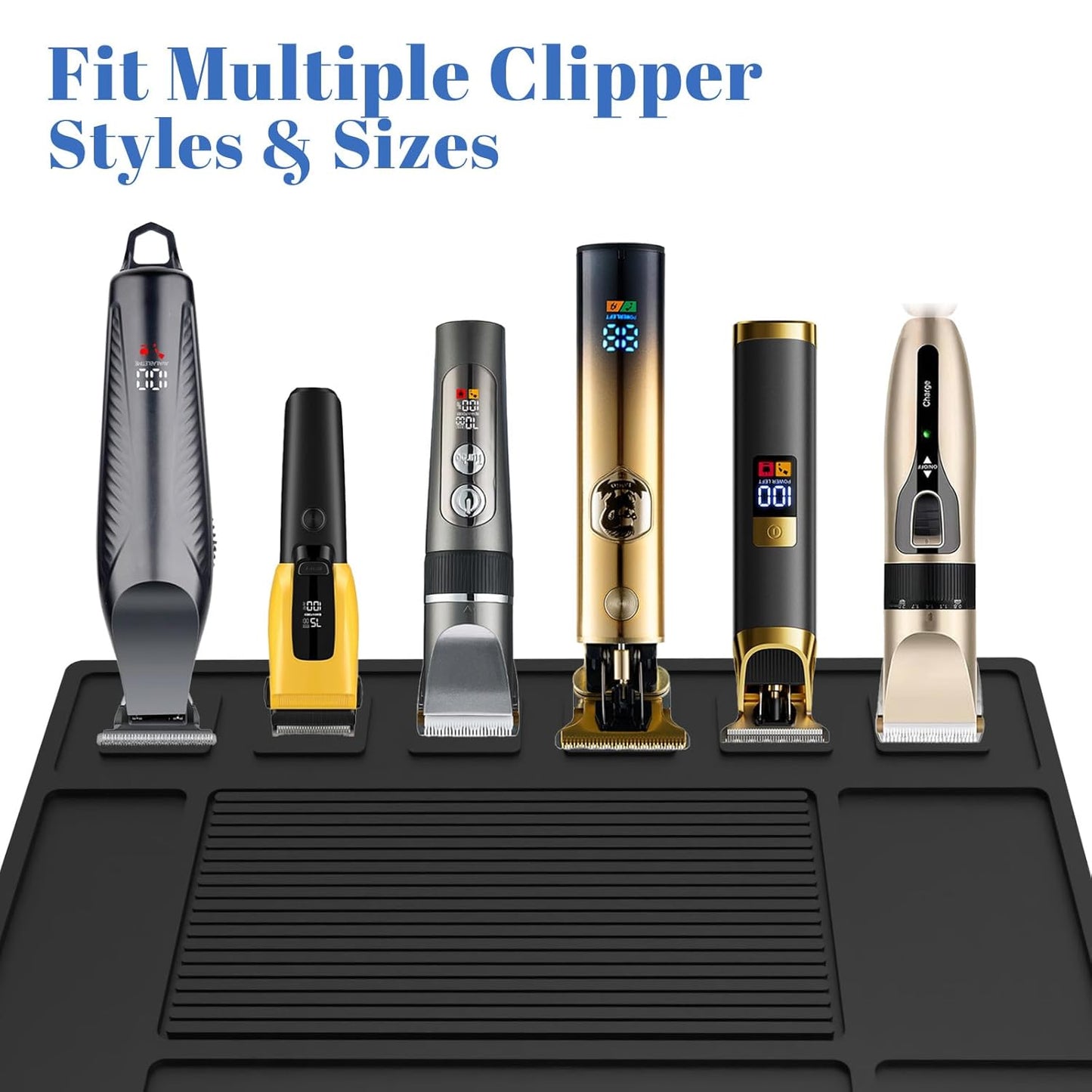 Magnetic Barber Mat for Clippers with 6 Magnets, Barber Station Organizer Magnetic Tool Mat, Barber Matt Organizer Station, Magnetic Clipper Mat for Tools Pad for Grooming Table Tray Stations Clipper