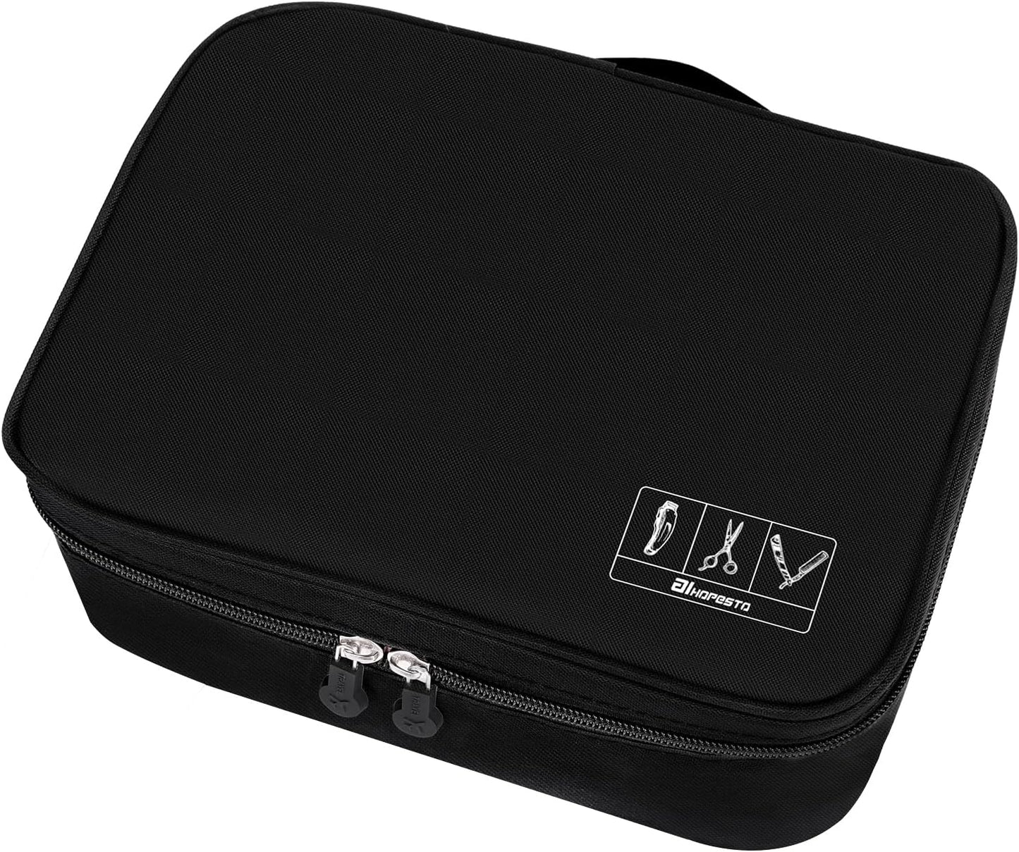 Barber Tools Bag Barber Case Hair Tools Travel Bag Clipper Guard Holder for Clippers and Supplies Hair Cutting Scissors Storage Bag Portable Clipper Storage Holder Organizer for Hair Cutting (Black)
