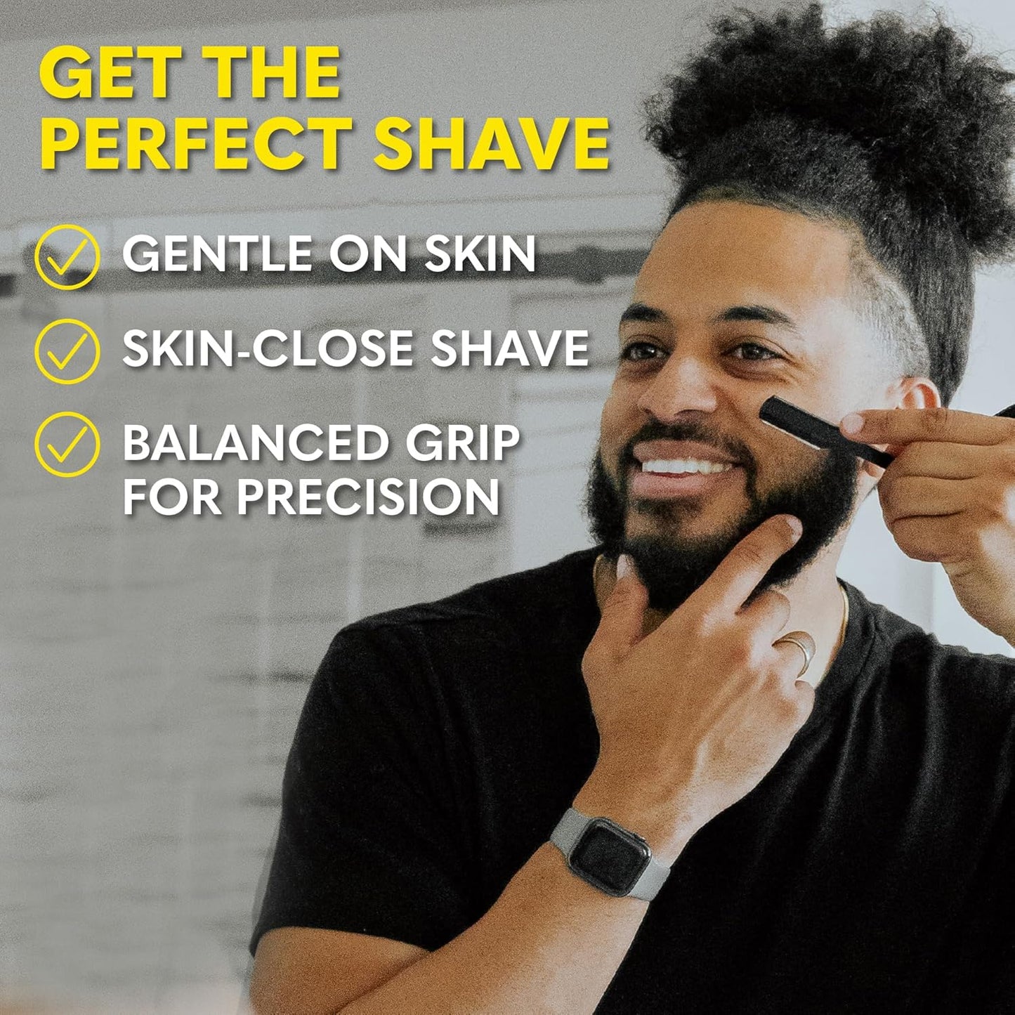 Straight Razor for Men - Navajas Para Barbero - Barber Straight Edge Razor Kit - Premium Single Derby Blade Cutthroat with 10 Replaceable Stainless Steel Blades & Leather Case