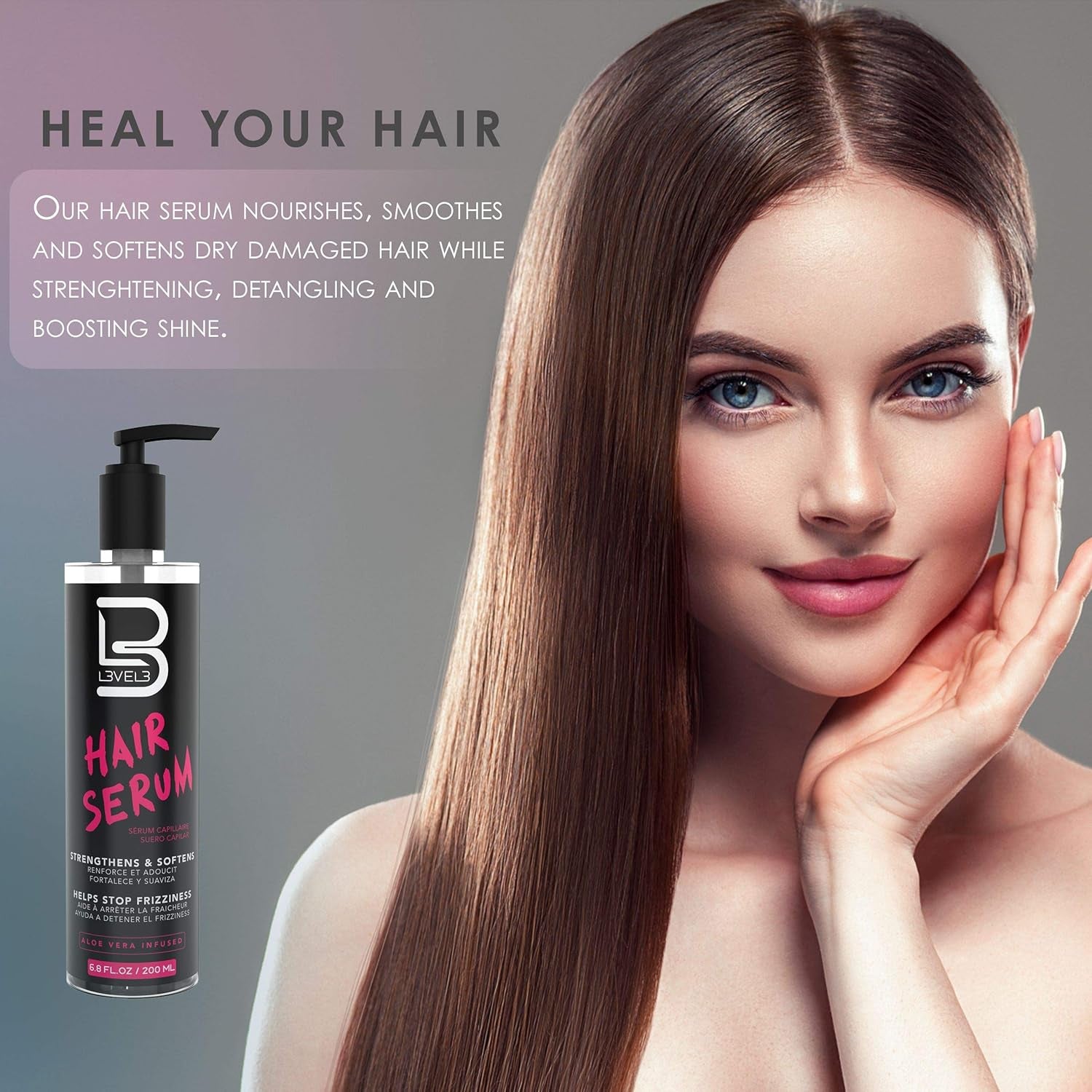 Level 3 Hair Serum - Repairs Your Damaged Hair - Softens and Smoothing - Level Three Hair Smoothing Serum - Reduces Frizziness