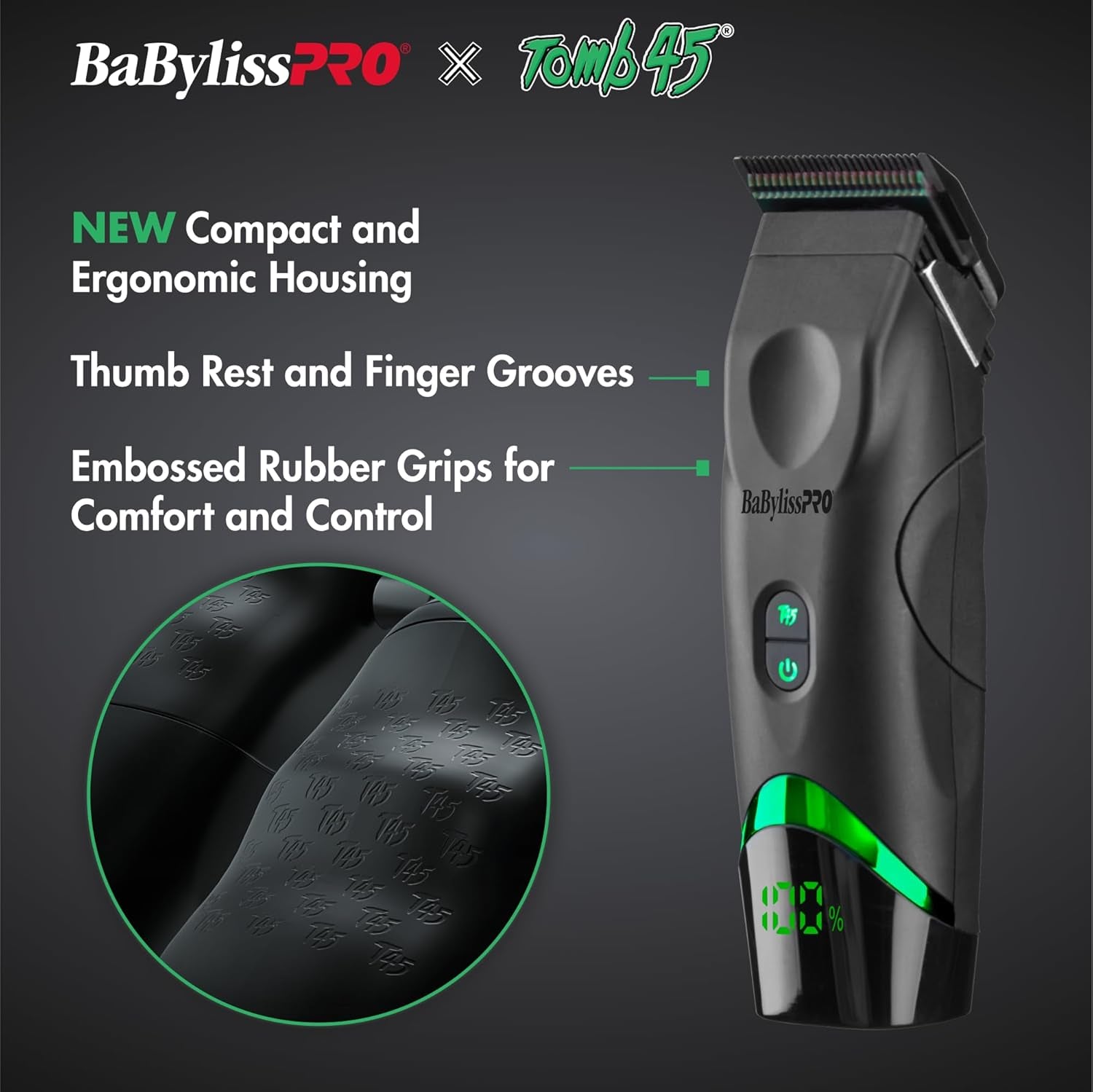 X Tomb45 Wireless-Charging Hair Clipper for Men