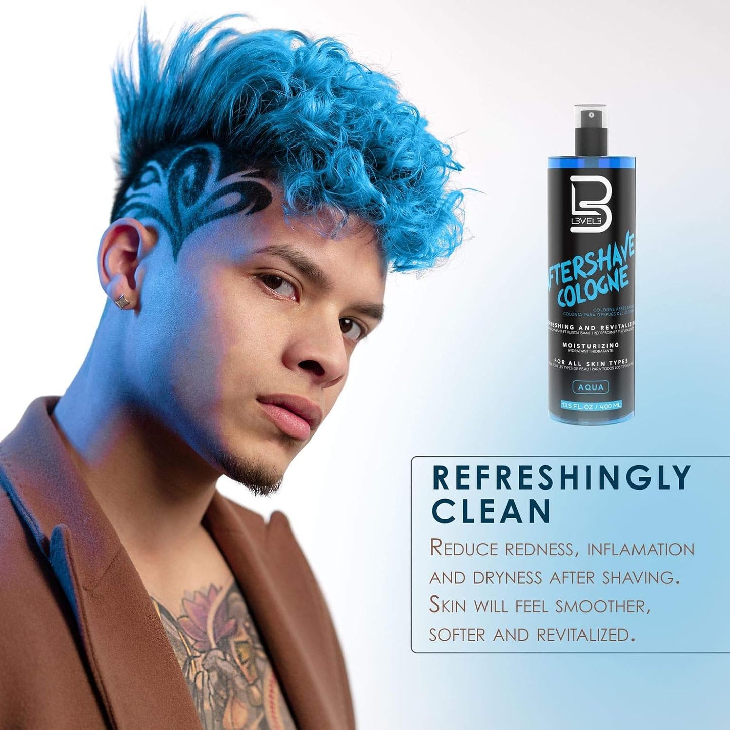 Level 3 after Shave Spray Cologne - Softens Skin - Refreshes and Relieves Face and Skin - Moisturizing Formula Level Three after Shaving 13.5 Floz/ 400Ml