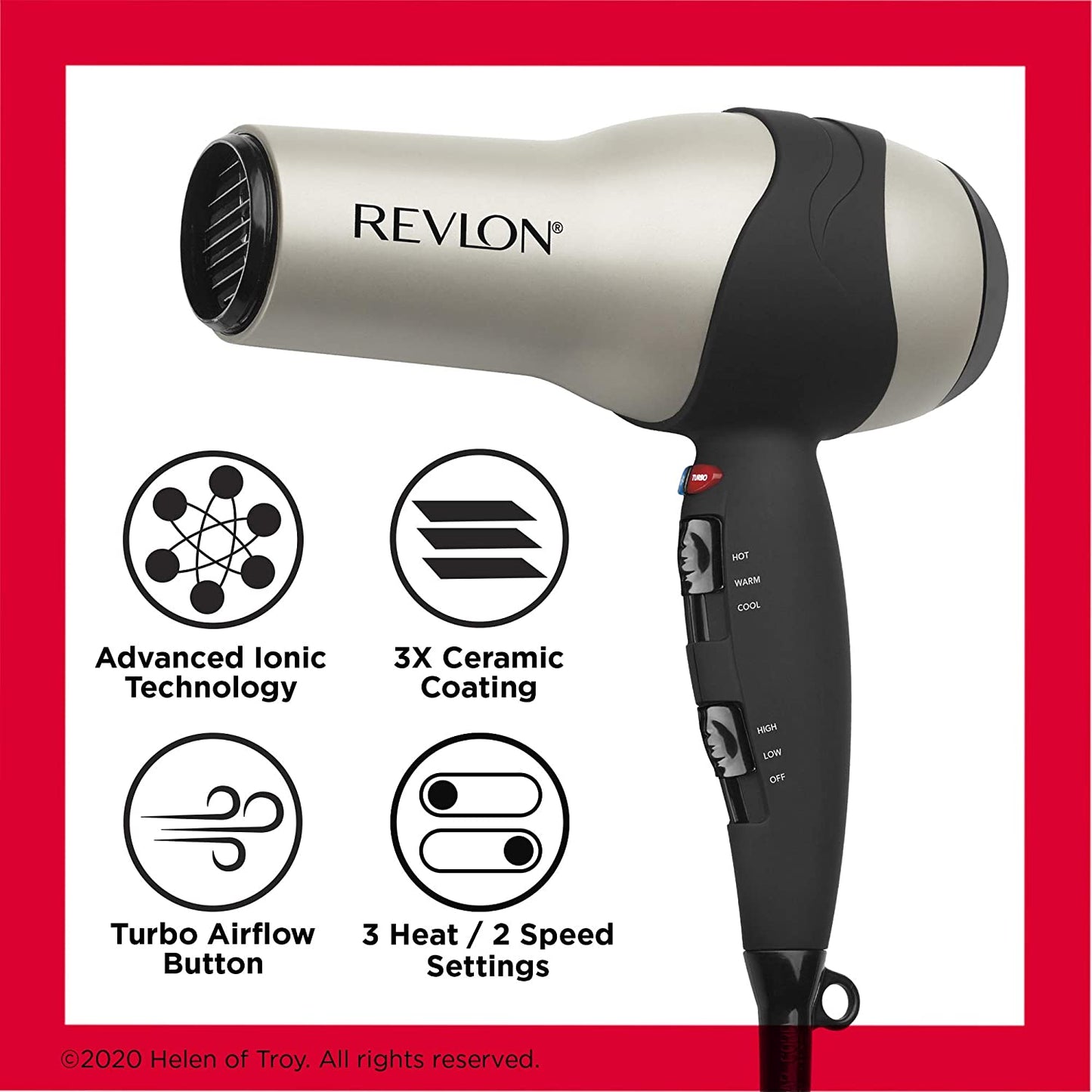 Turbo Hair Dryer | 1875 Watts of Maximum Shine, Fast Dry (Silver)