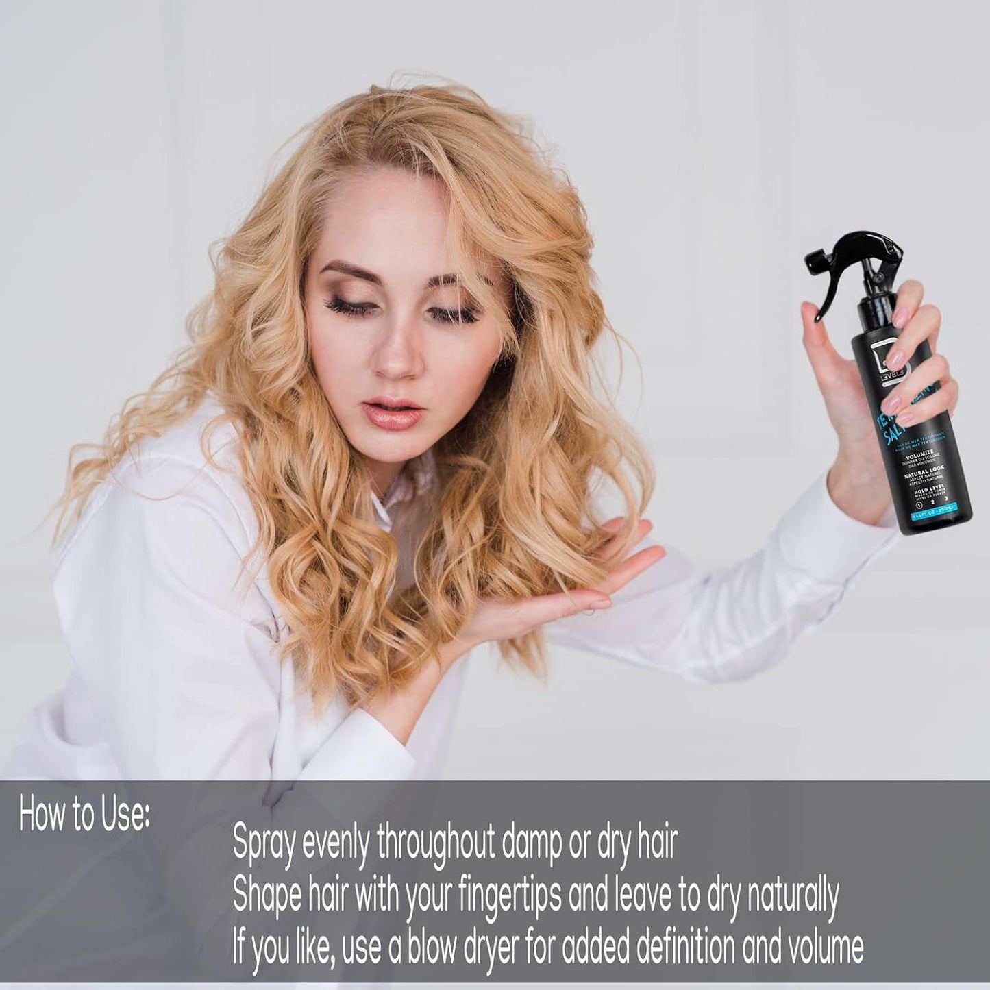 Level 3 Sea Salt Texturizing Spray - Creates Beachy Waves and Texture - Casual Hair Finish (8.45 Fl Oz)