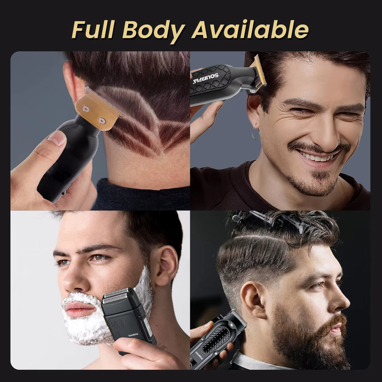 Professional Hair Clipper 3-Piece Set for Men Rechargeable Cordless Barber Clippers for Wet/Dry Hair Cutting