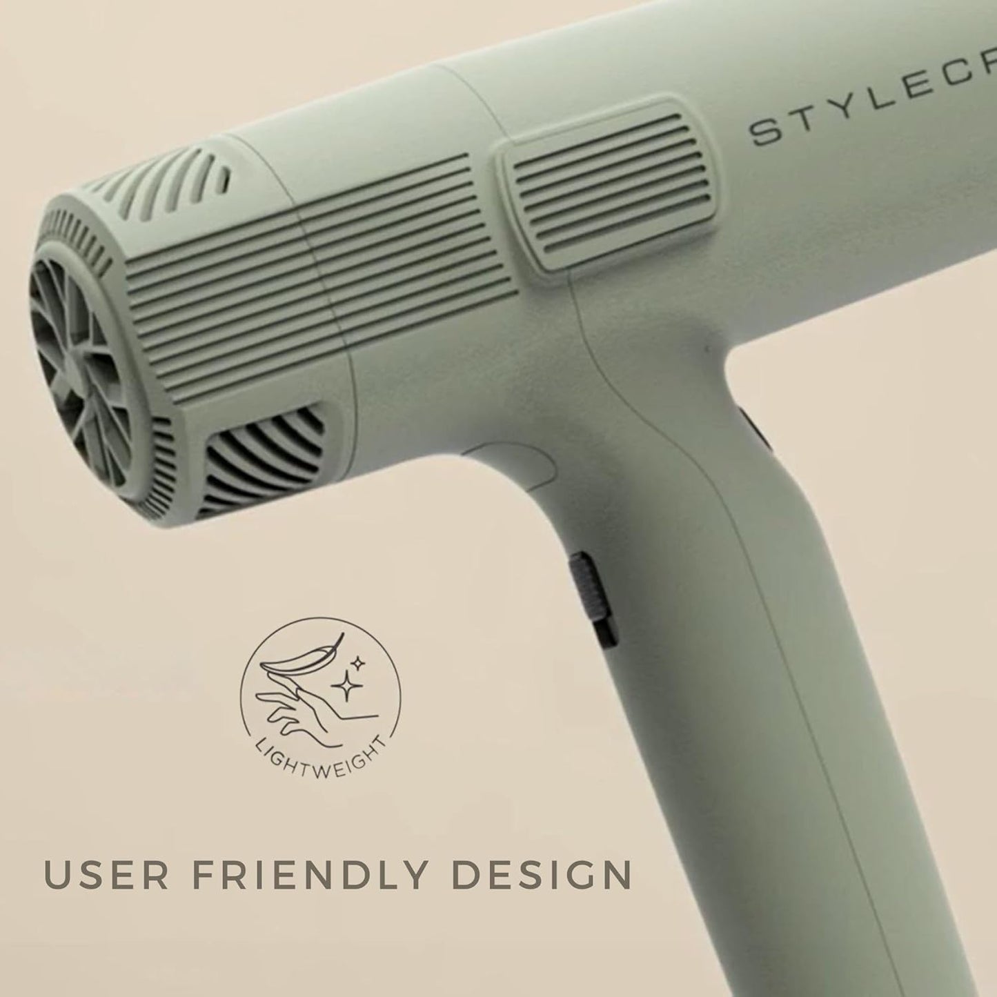 Professional Hair Dryer – Instinct-X with Brushless Motor & Digital Display, Sage Lightweight Blow Dryer, Jetliner X Silver Bullet with Digital Motor – Includes Nozzles & Diffuser