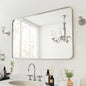 48 In. W X 32 In. H Rectangular Aluminum Framed Wall Bathroom Vanity Mirror in Silver